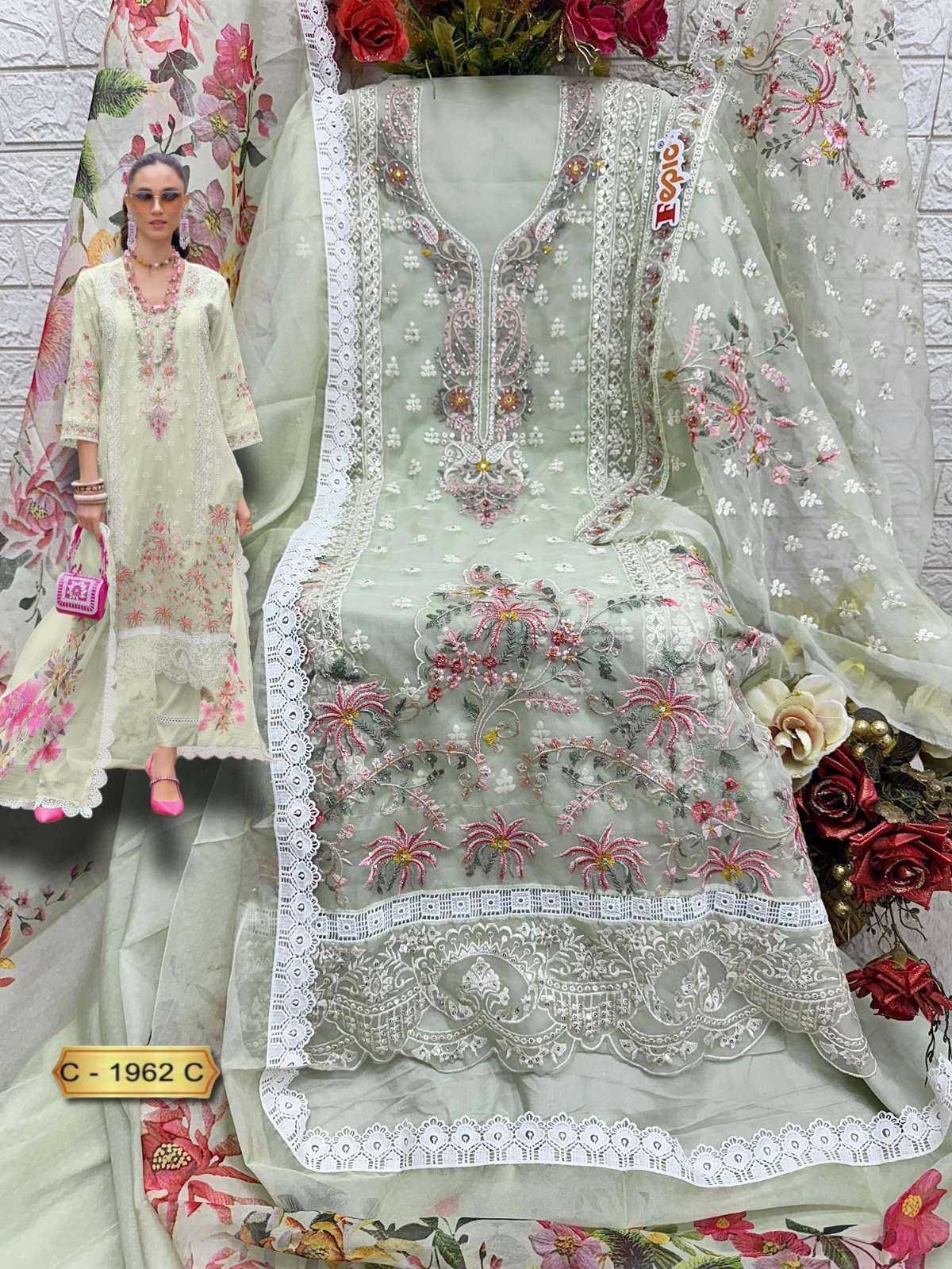 Fepic Rosemeen Organza Pakistani Suit view 6