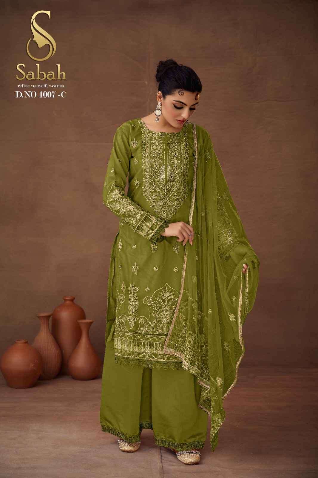 Fk Fashion Sabah Siya Fancy Organza Designer Ladies Suit Partywear Collection view 6