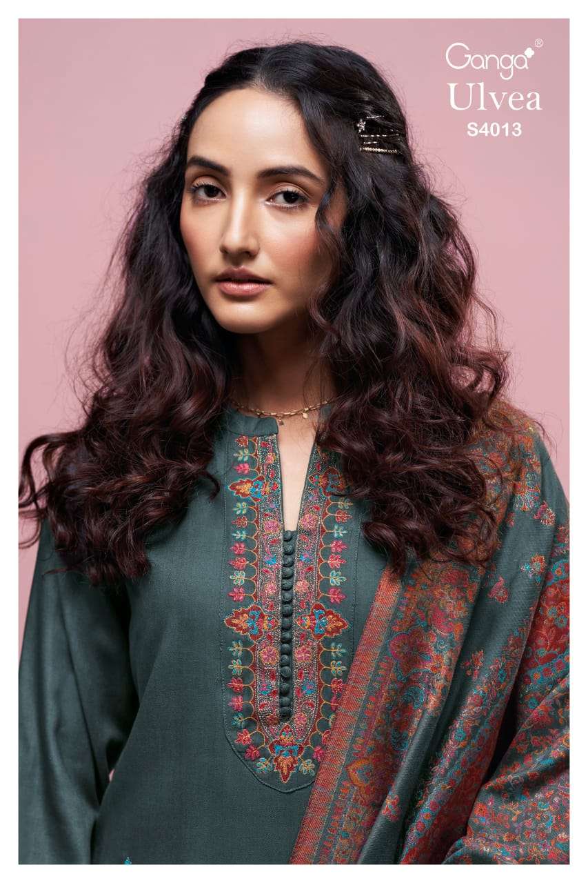 Ganga Fashion Ulvea 4013 Winter Collection Pashmina Suit Collection