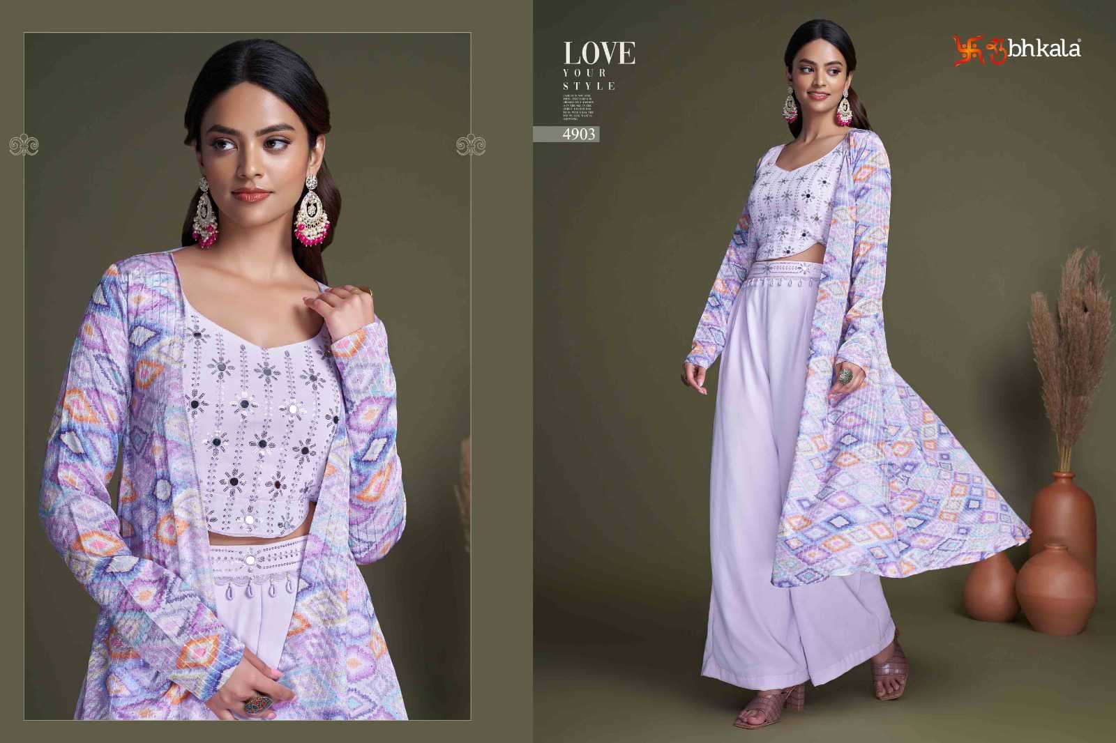 Shubhkala Flory Vol 34 Exclusive Shrug Style 3 Piece Stylish Western Outfit view 4