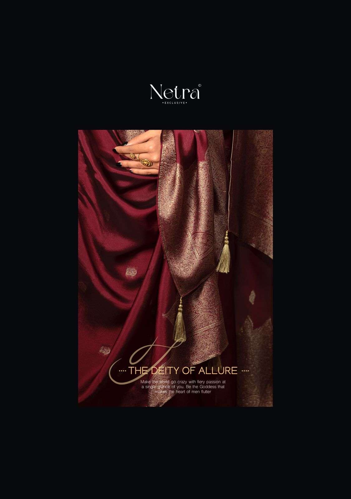 Netra Vrisa Maroon Edition Jacquard Suit view 5