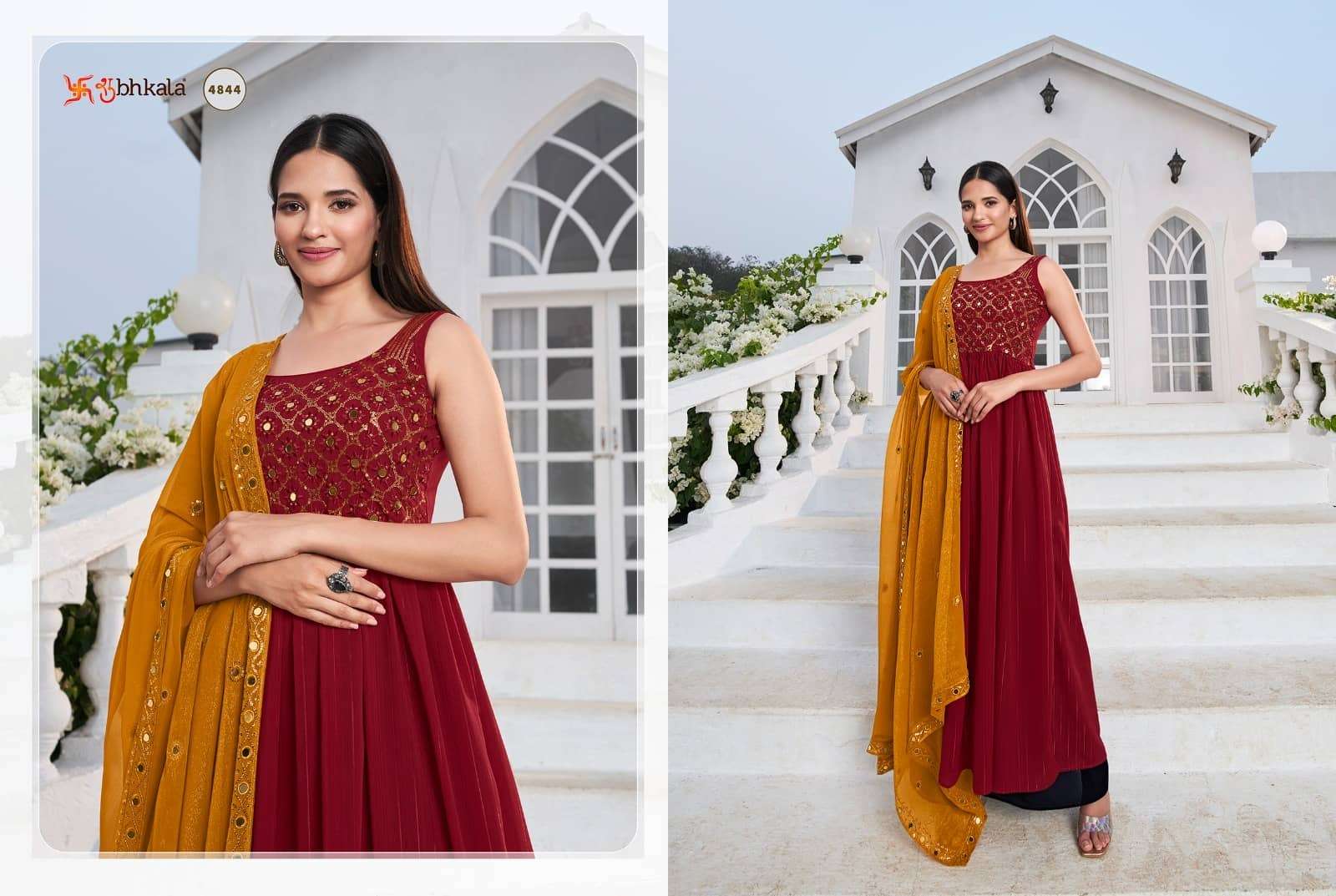 Shubhkala Flory Festive Palazzo Dress view 10