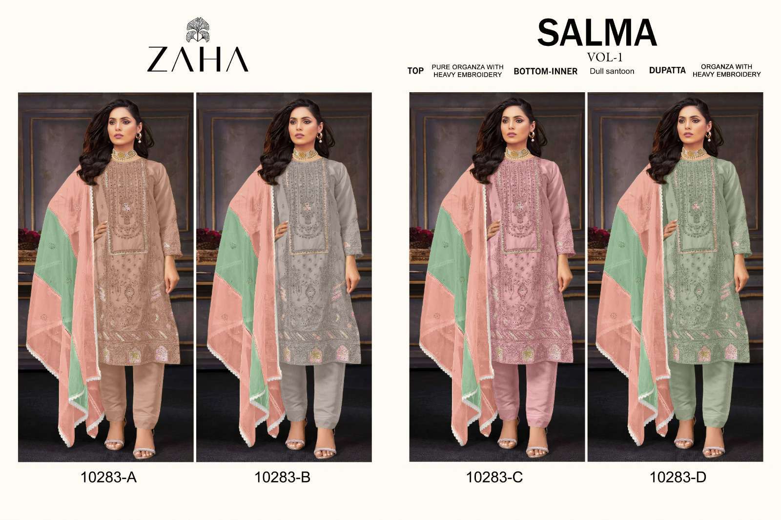 Zaha Salma Vol 1 Organza Pakistani Suit view 6