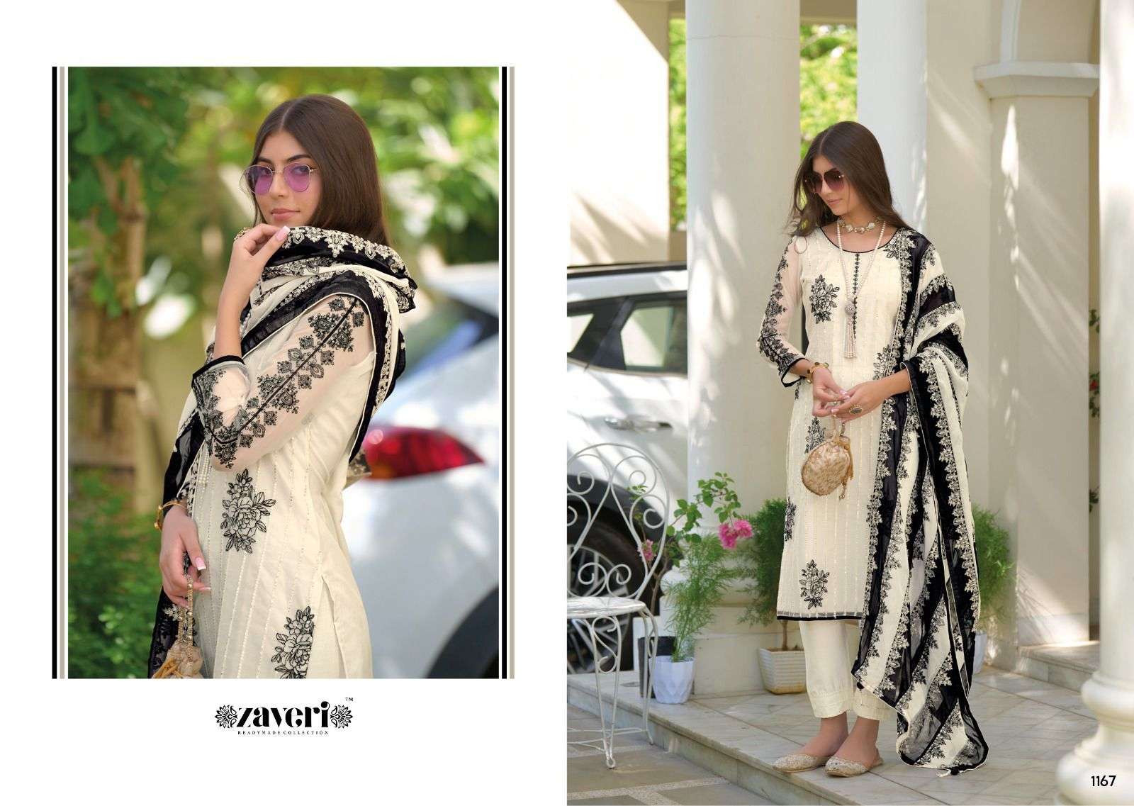 Zaveri Noor Fancy Organza Stylish Kurti Bottom Dupatta Set New Arrivals view 5