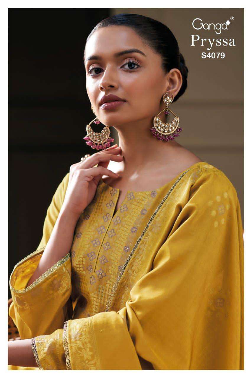 Ganga Fashion Pryssa 4079 Pure Bemberg Silk Latest Suit Collection view 4