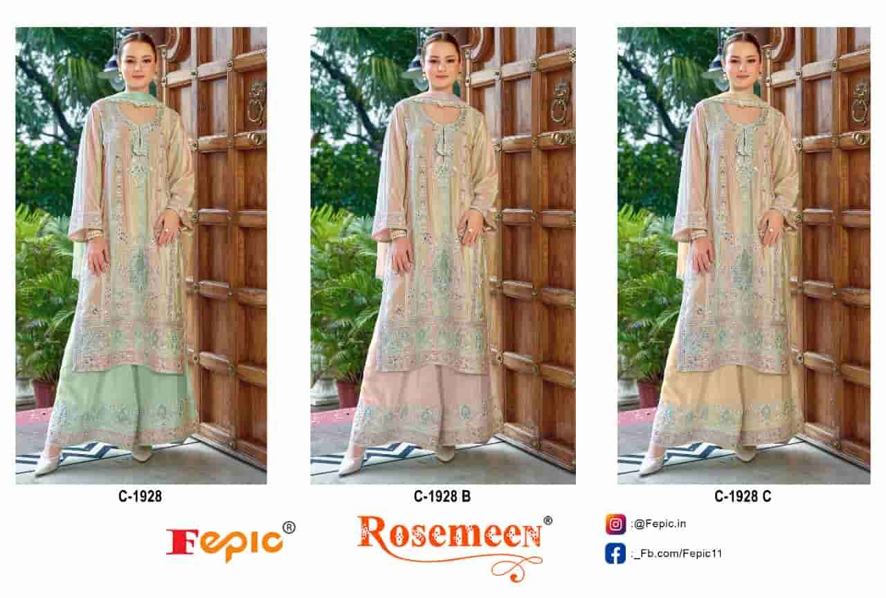 Fepic C 1928 Colors Pakistani Style Designer Chinon Suit Wholesalers view 4