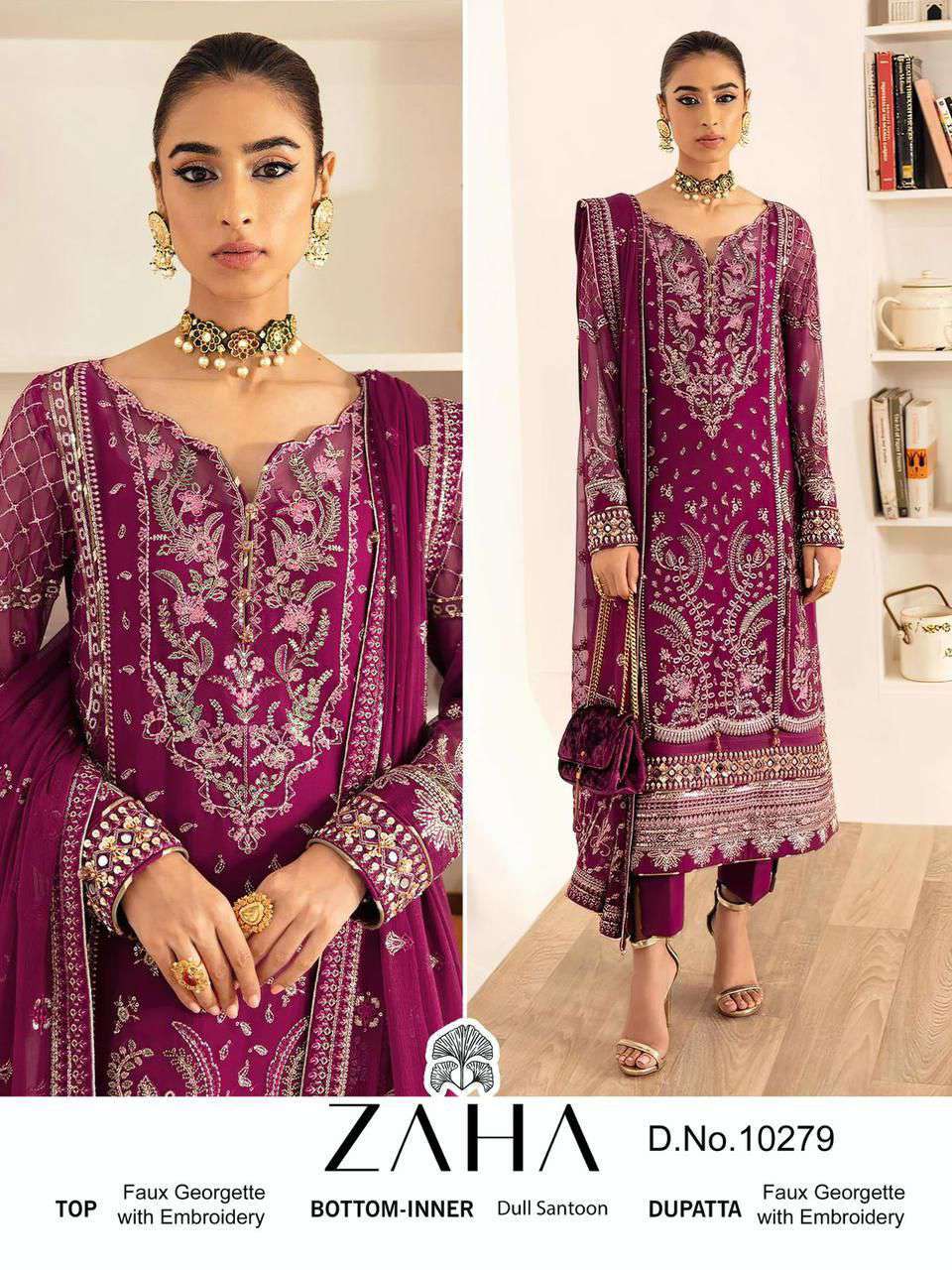 Zaha 10279 Pakistani Georgette Designer Suit view 3
