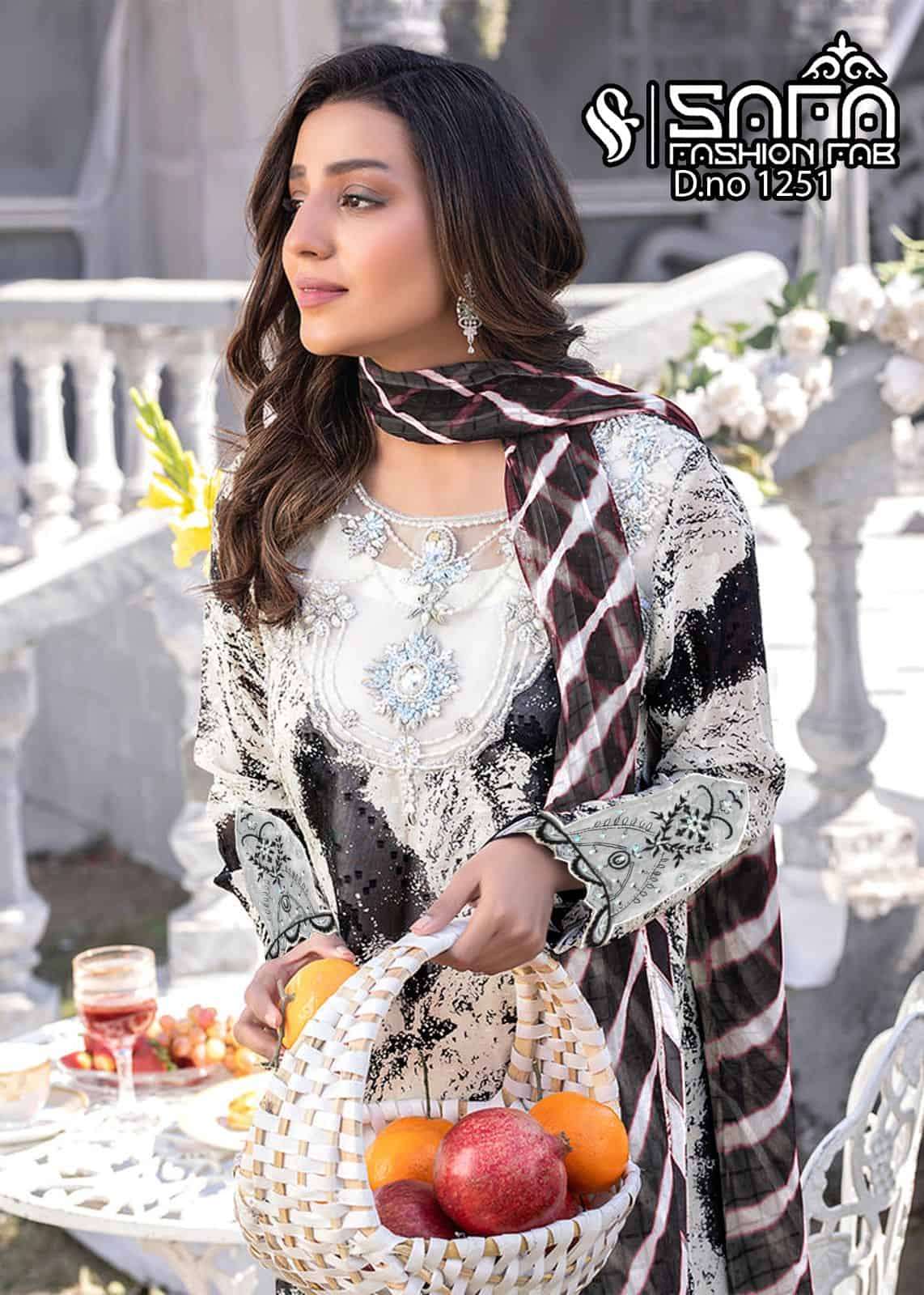 Safa Fashion Fab 1251 Formal Wear Pakistani Kurti Pant Dupatta Collection view 3