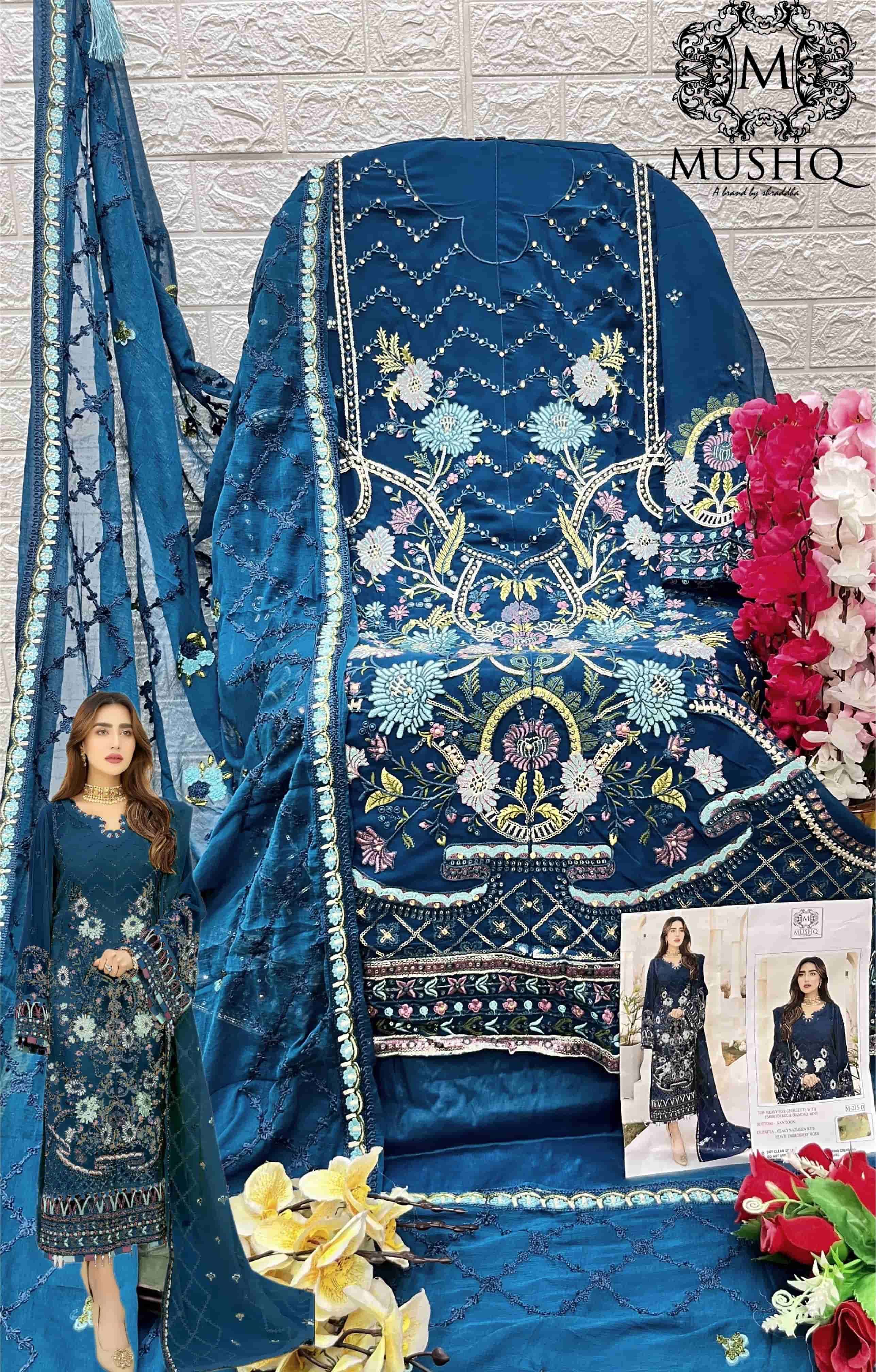 Mushq M 215 Colors Pakistani Festive Wear Style Designer Salwar Suit Wholesalers view 7