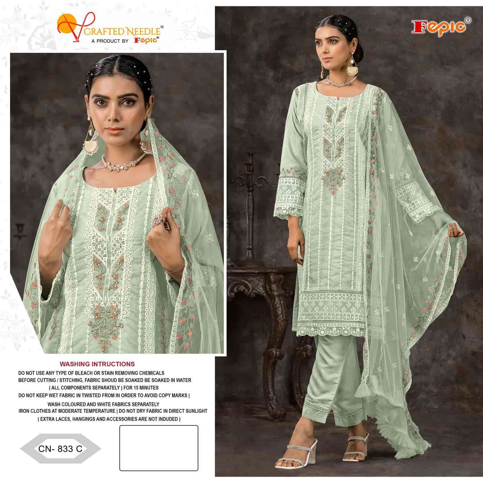 Crafted Needle CN 833 By Fepic Festive Wear Designer Readymade Pakistani Suit Exporter view 5