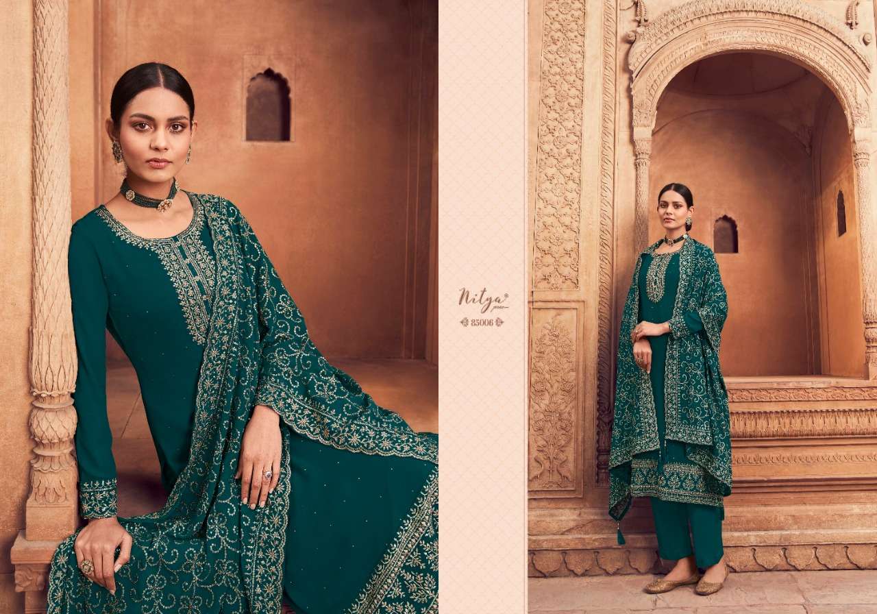 LT Fabrics nitya Vol 185 Party Wear georgette Straight Suit Collection view 12