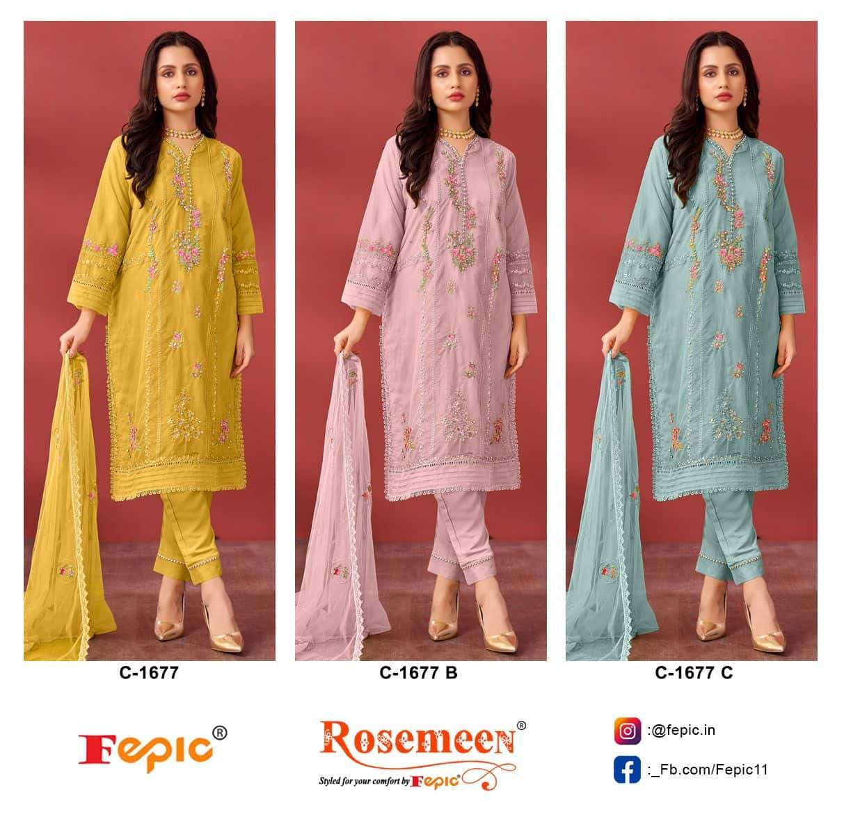 Fepic C 1677 Colors Pakistani Style Heavy Designer Festive Wear Suit Wholesalers view 3