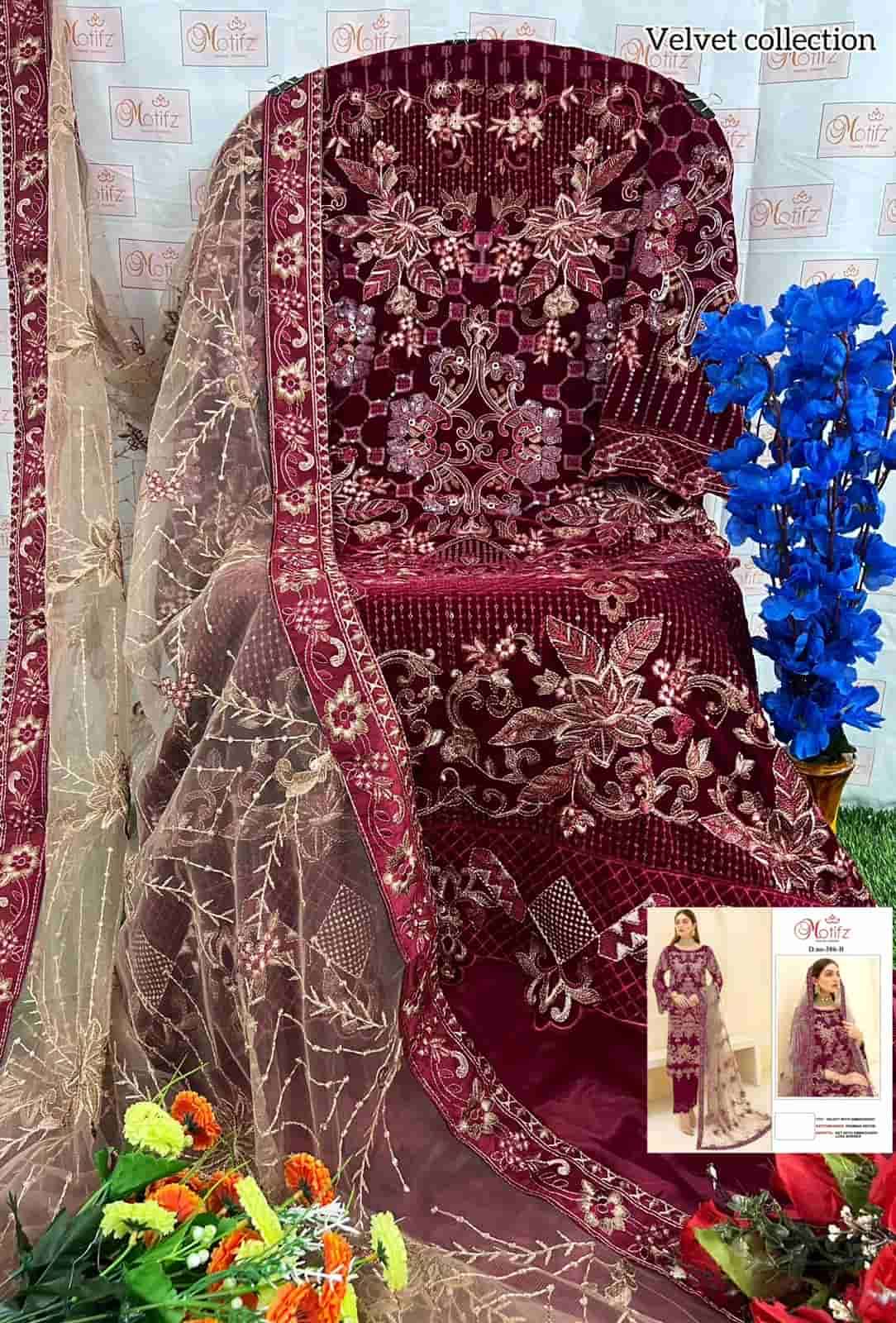 Motifz 386 Colors Pakistani Heavy Designer Style Velvet Salwar Suit view 9