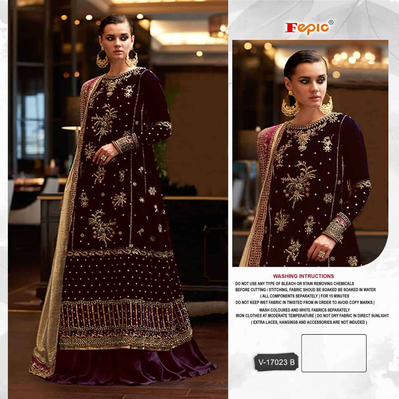 Fepic Rosemeen V 17023 Colors Exclusive Heavy Designer Style Winter Wear Suit Exporters view 3