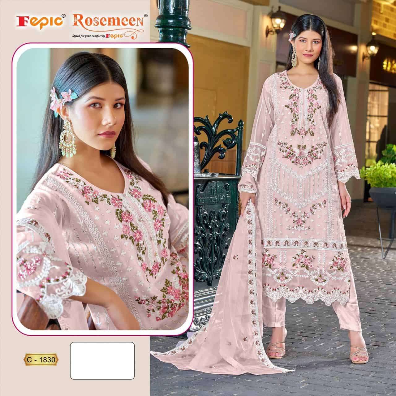 Fepic C 1830 Fancy Designer Style Pakistani Embroidered Suit Exporter