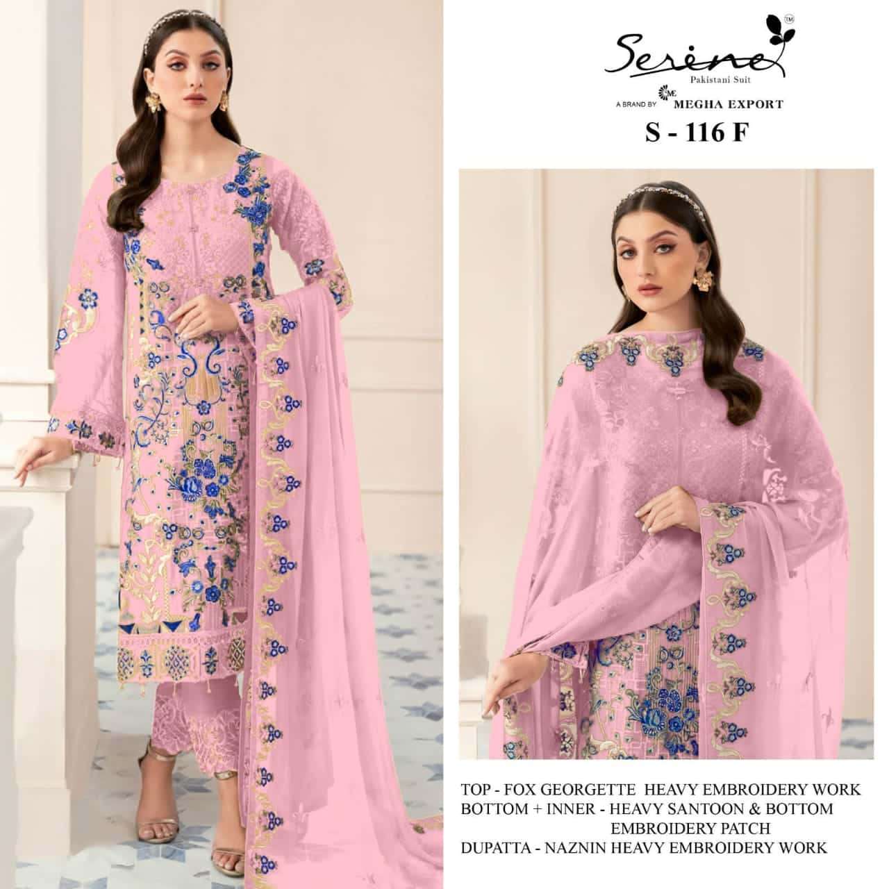 Serine S 116 Colors Pakistani Exclusive Fancy Salwar Suit Wholasaler view 2
