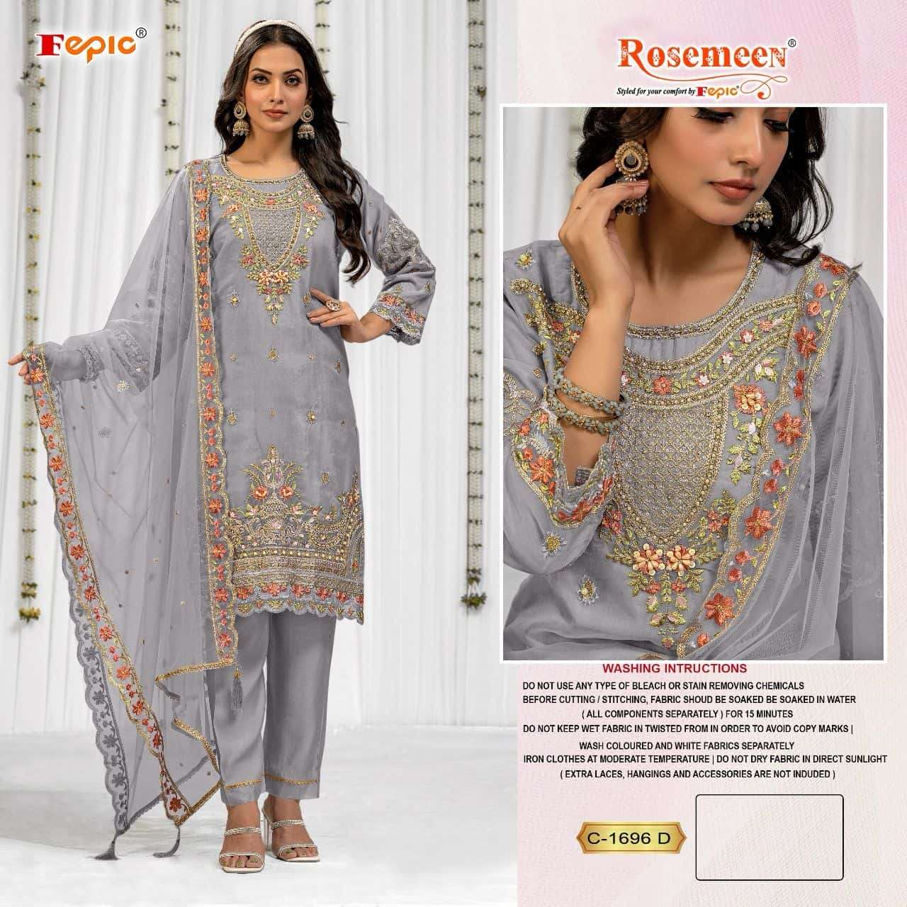 Fepic C 1696 Colors Festive Wear Style Latest Heavy Designer Pakistani Suit Wholesalers view 5