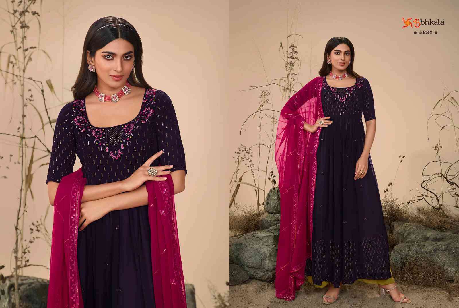 Shubhkala Flory Vol 27 Party Wear Nayra Cut Traditional Dress view 15