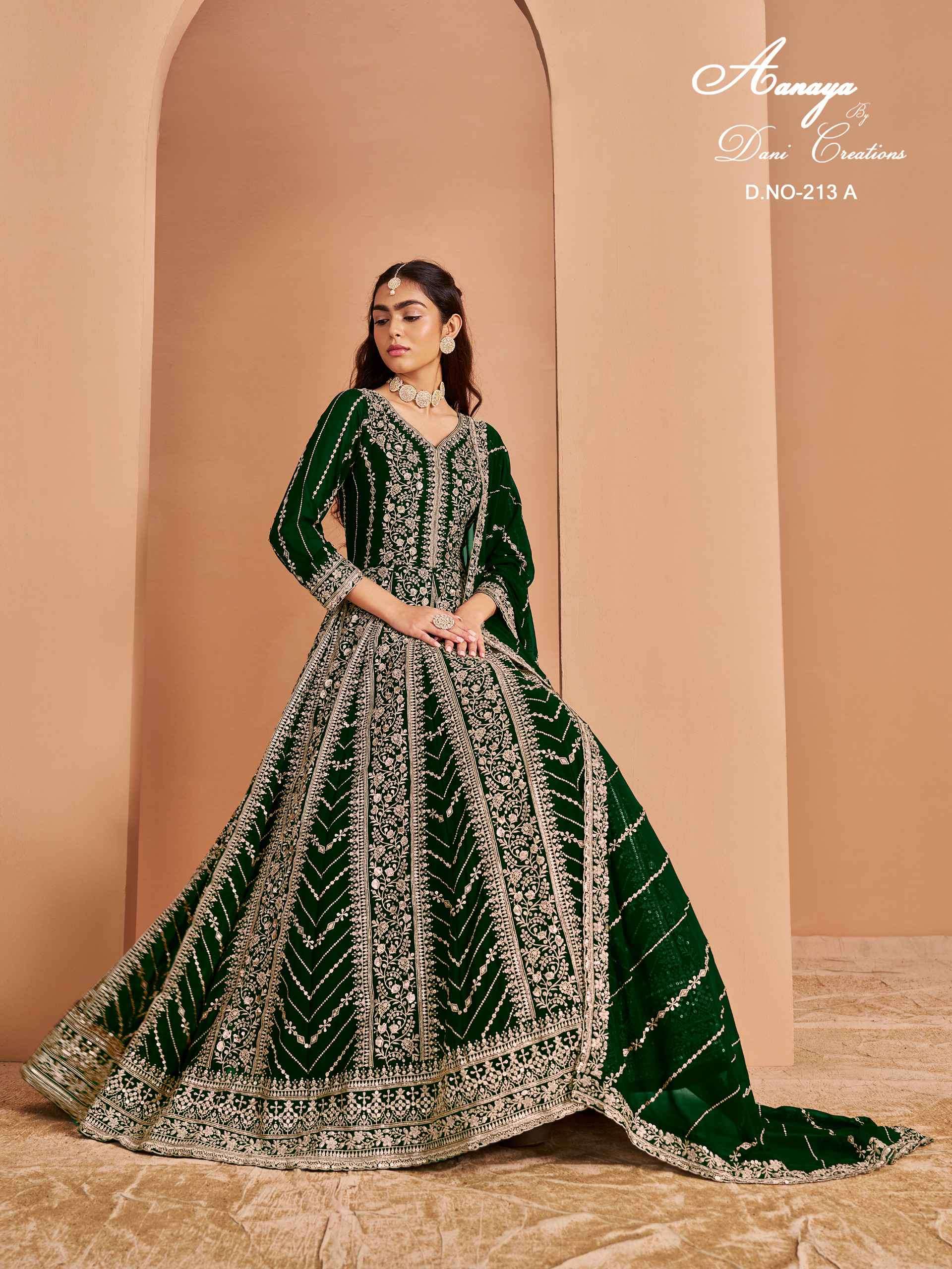 Aanaya Vol 213 Wedding Gown Type Salwar Suit Catalog Collection At view 2