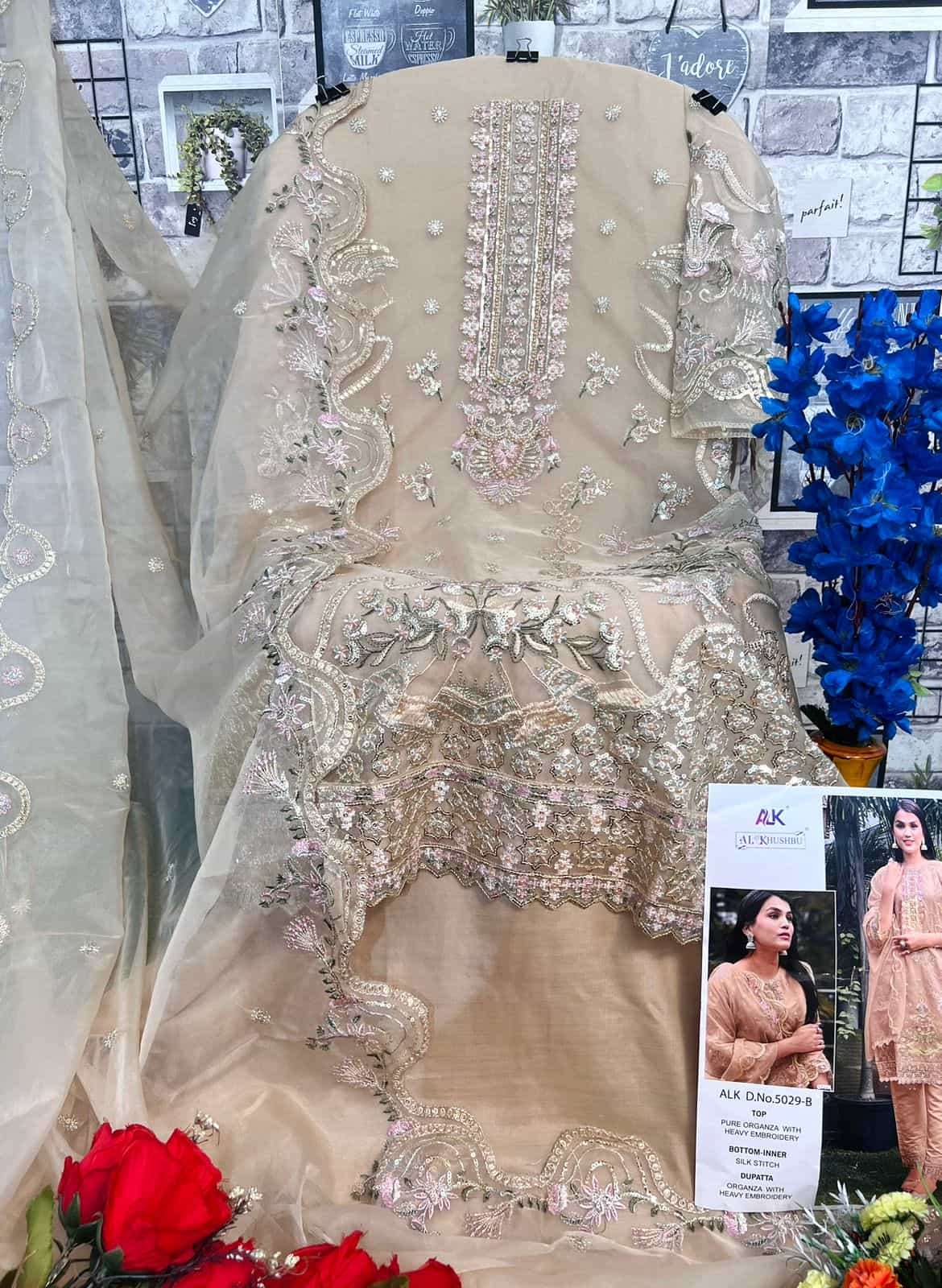 Al Khushbu 5029 B Fancy Designer Embroidered Unstitched Dress Collection view 2