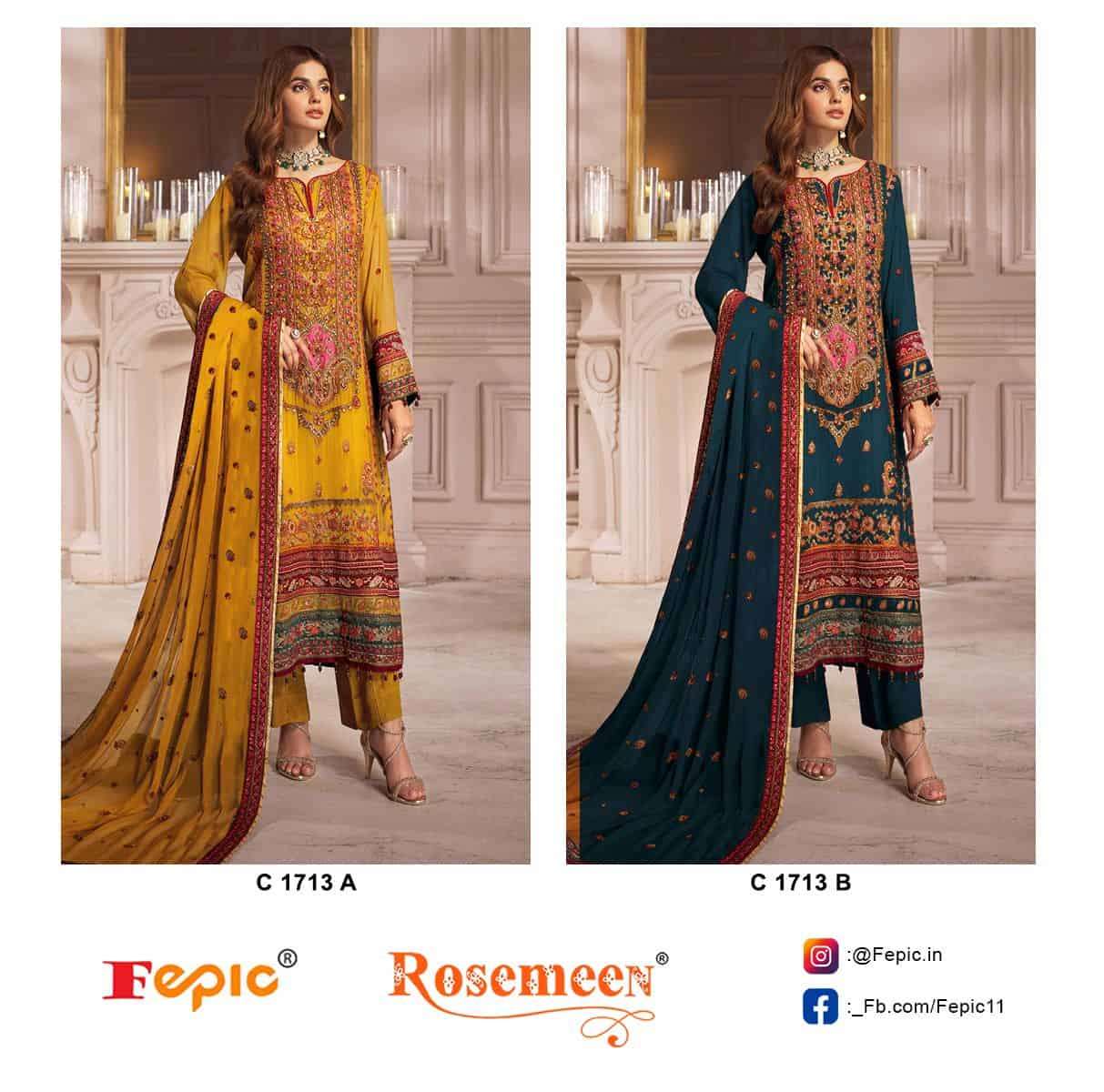Fepic C 1713 Colors Pakistani Latest New Designer Style Festive Wear Suit view 2