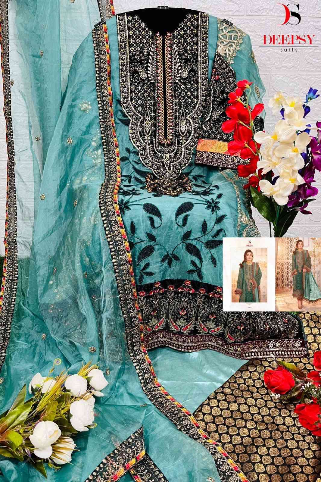 Deepsy 1261 Colors Organza Pakistani Unstitch Dress view 8
