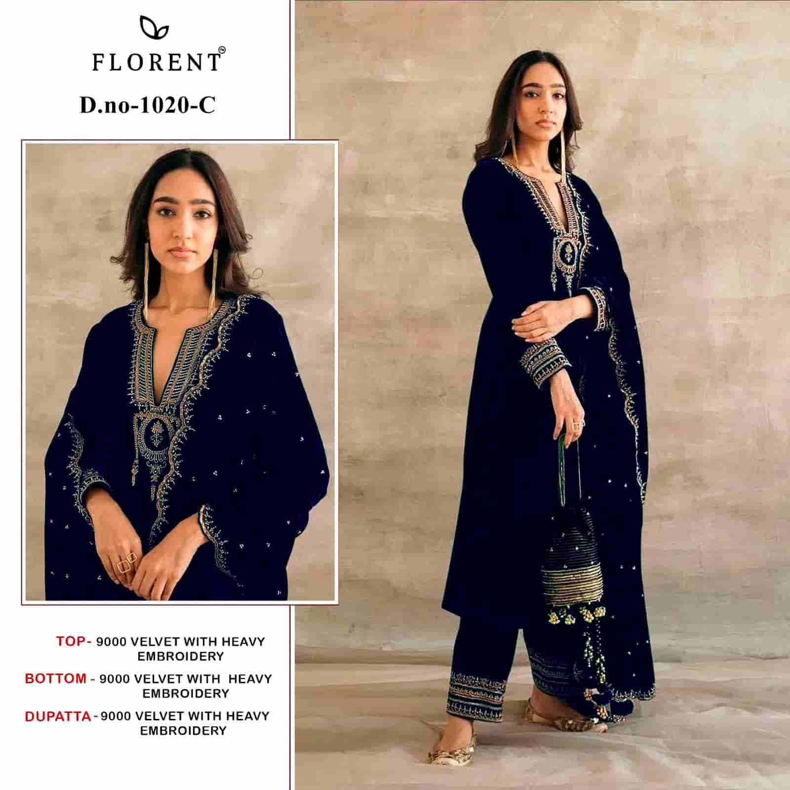 Florent 1020 Colors Pakistani Style Designer Velvet Salwar Suit Wholesalers view 3