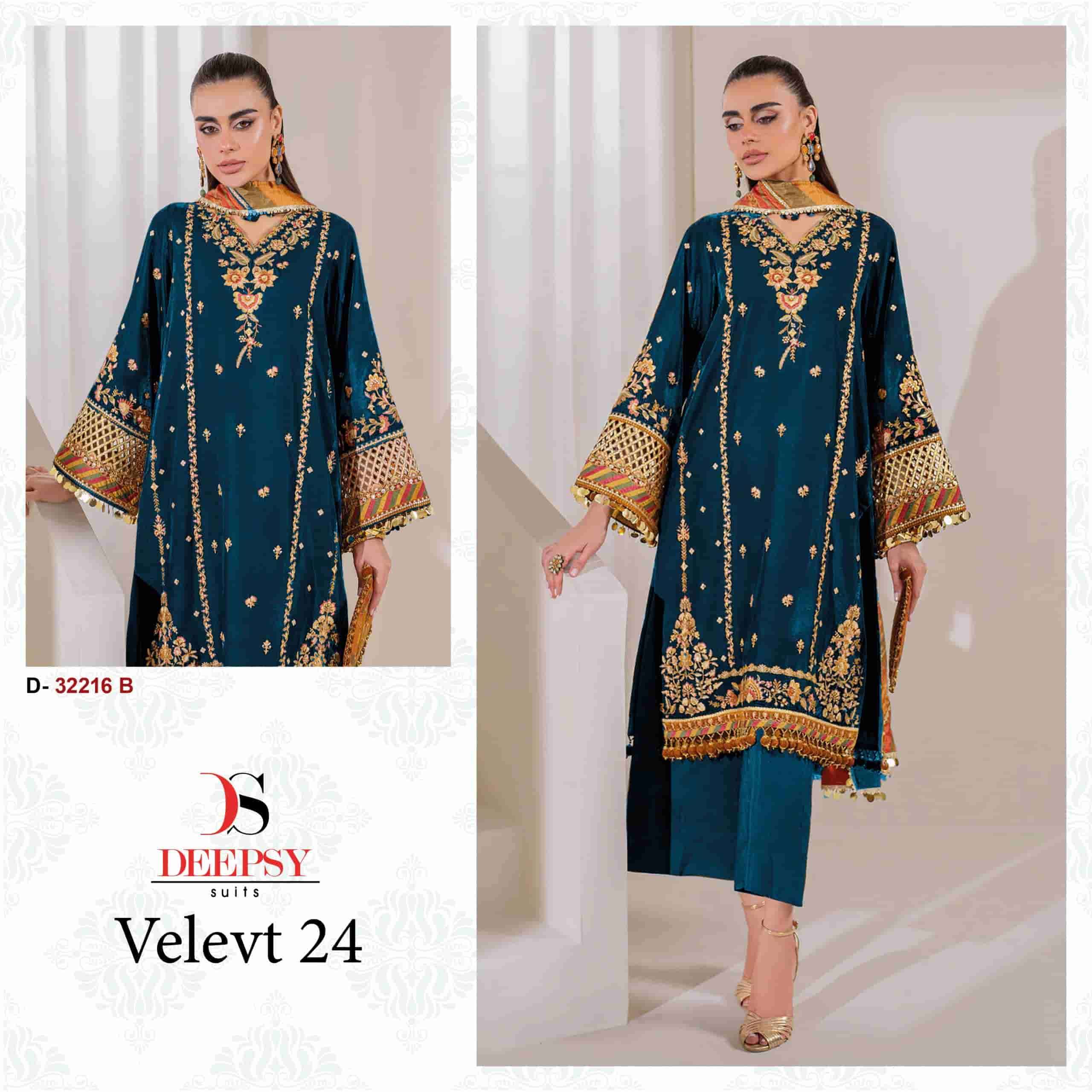 Deepsy D 32216 Colors Pakistani Festive Wear Style Designer Velvet Suit Wholesalers view 2