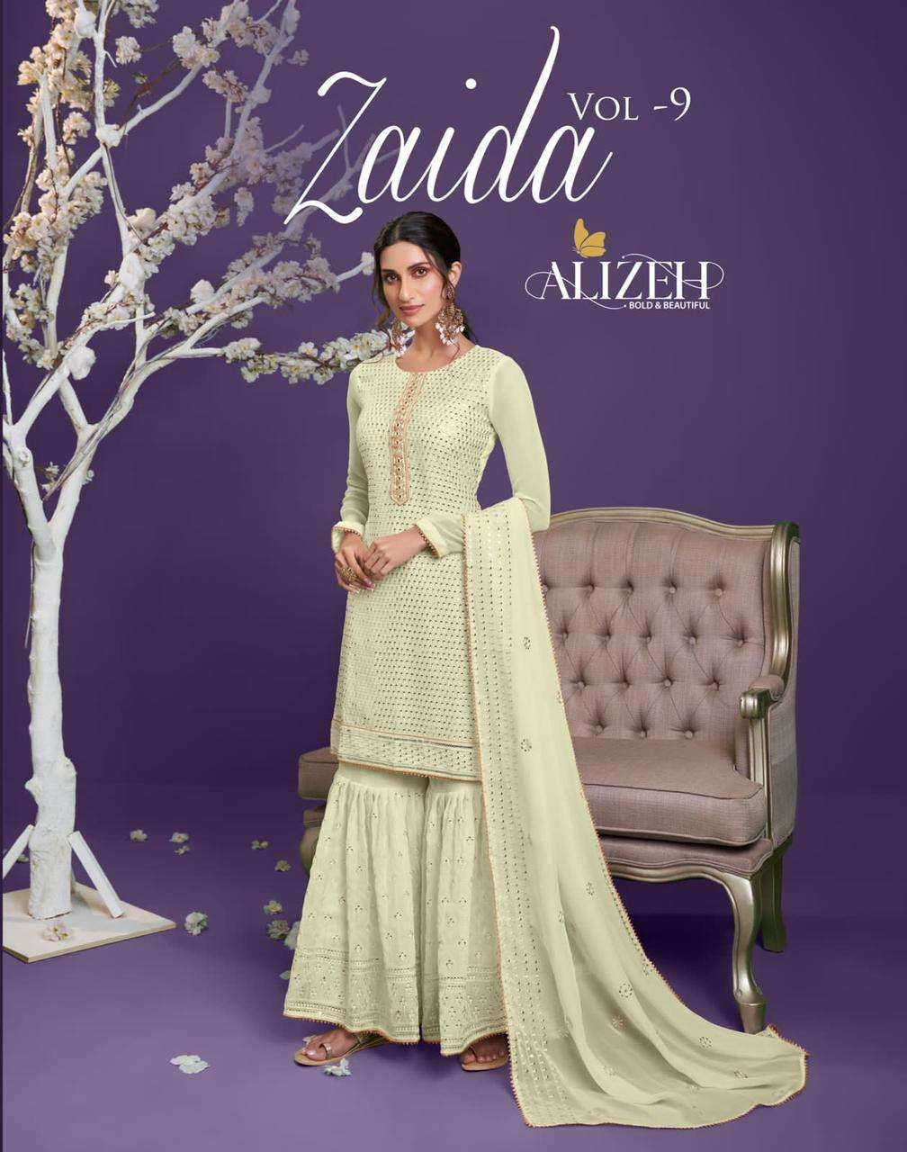 Alizeh Zaida Vol 9 Party Wear Gharara Sharara Dress Collection in view 5