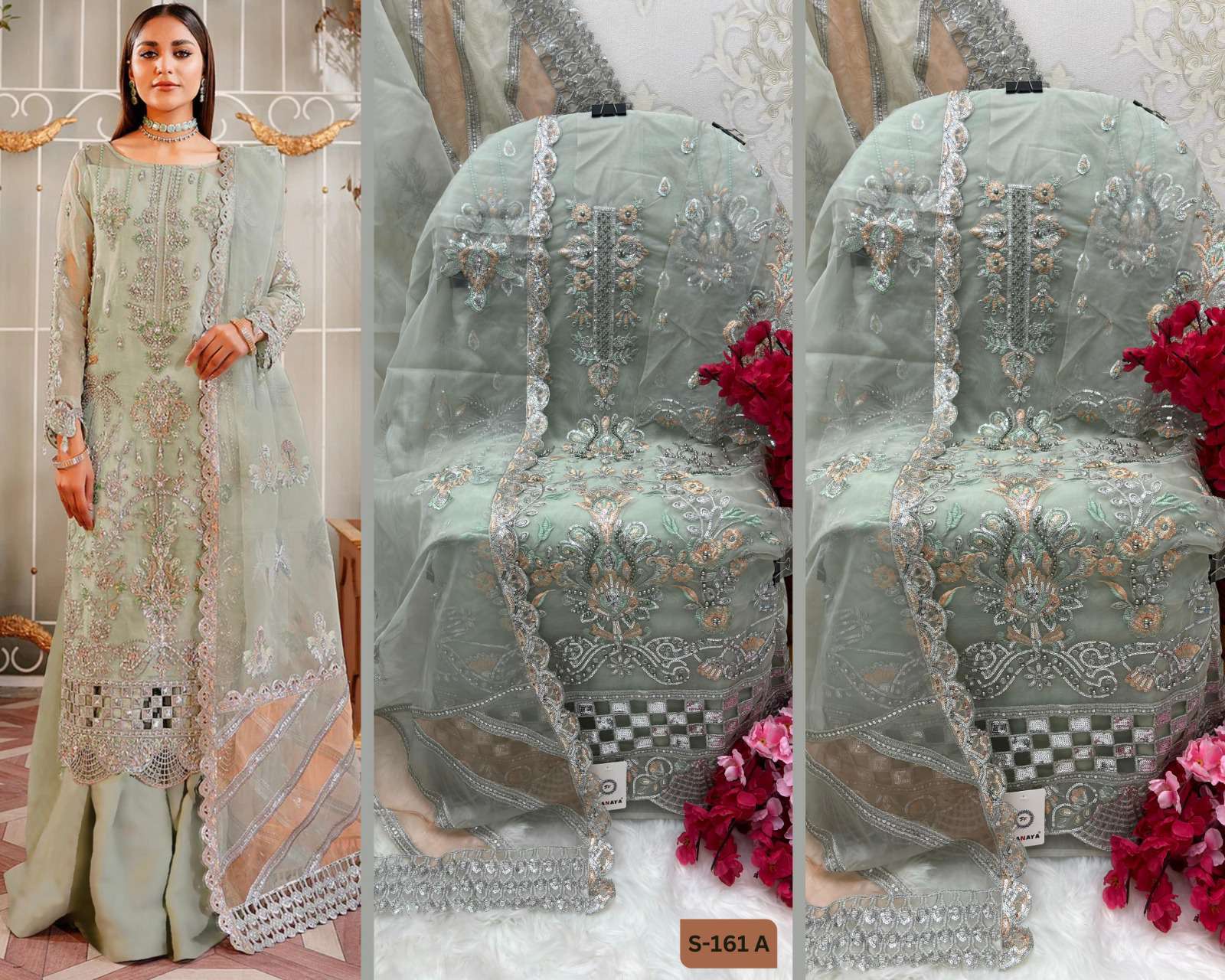 Shanaya Rose Premium Edition S 161 Colors Pakistani Organza Designer Suit view 4