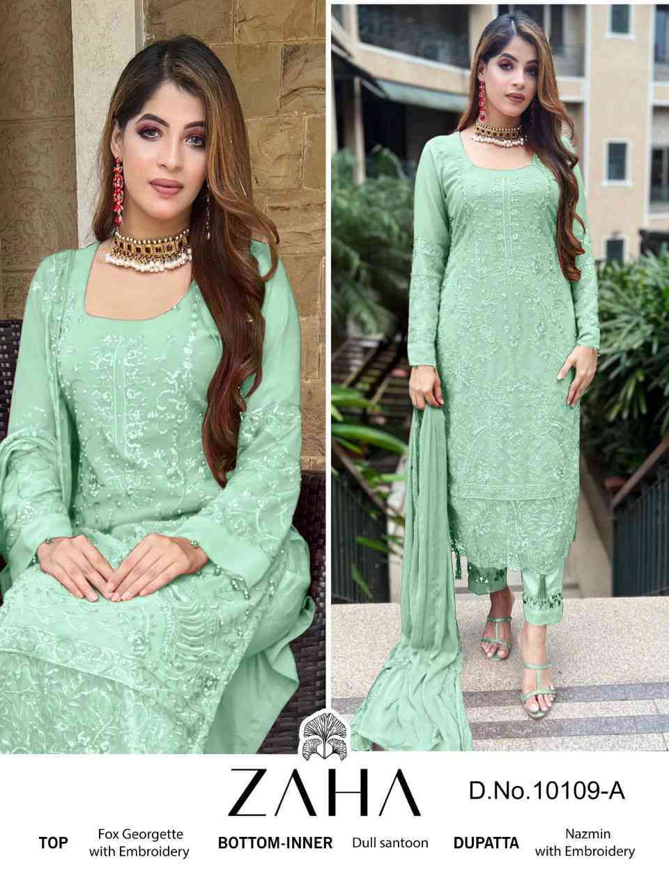 Zaha Saadia Vol 1 Heavy Work Pakistani Salwar Suit view 3