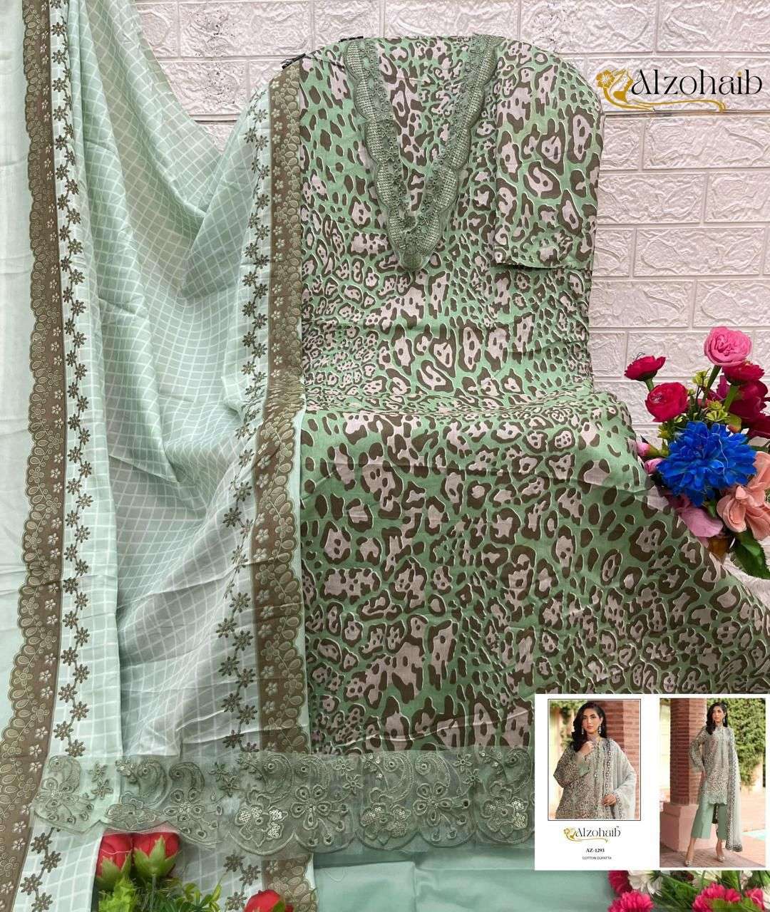 Alzohaib Parisa Cotton Digital Printed Pakistani Suit view 6