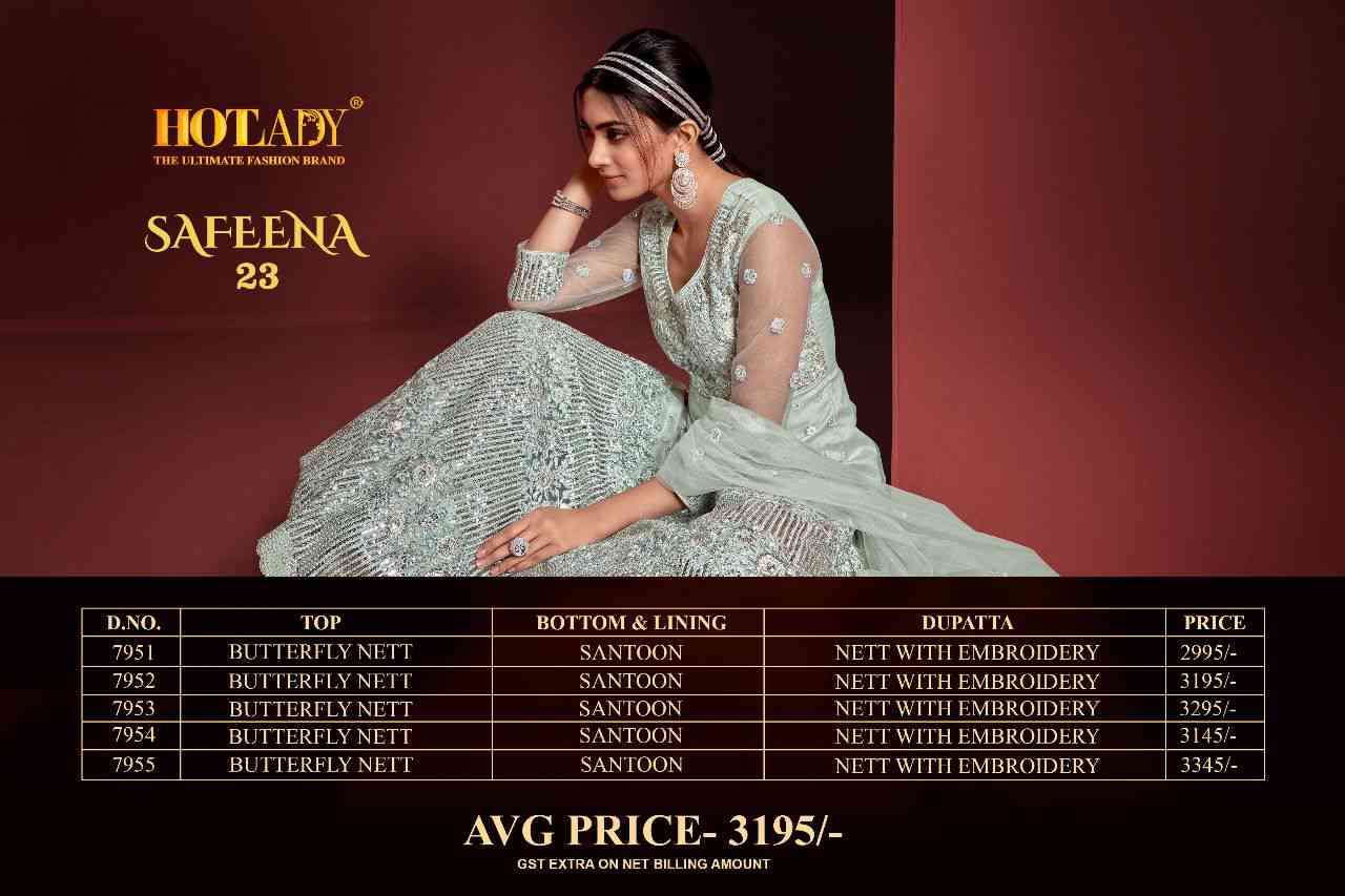 Hotlady Safeenaz Vol 23 7951 To 7955 Designer Party Wear Anarkali Gown view 6