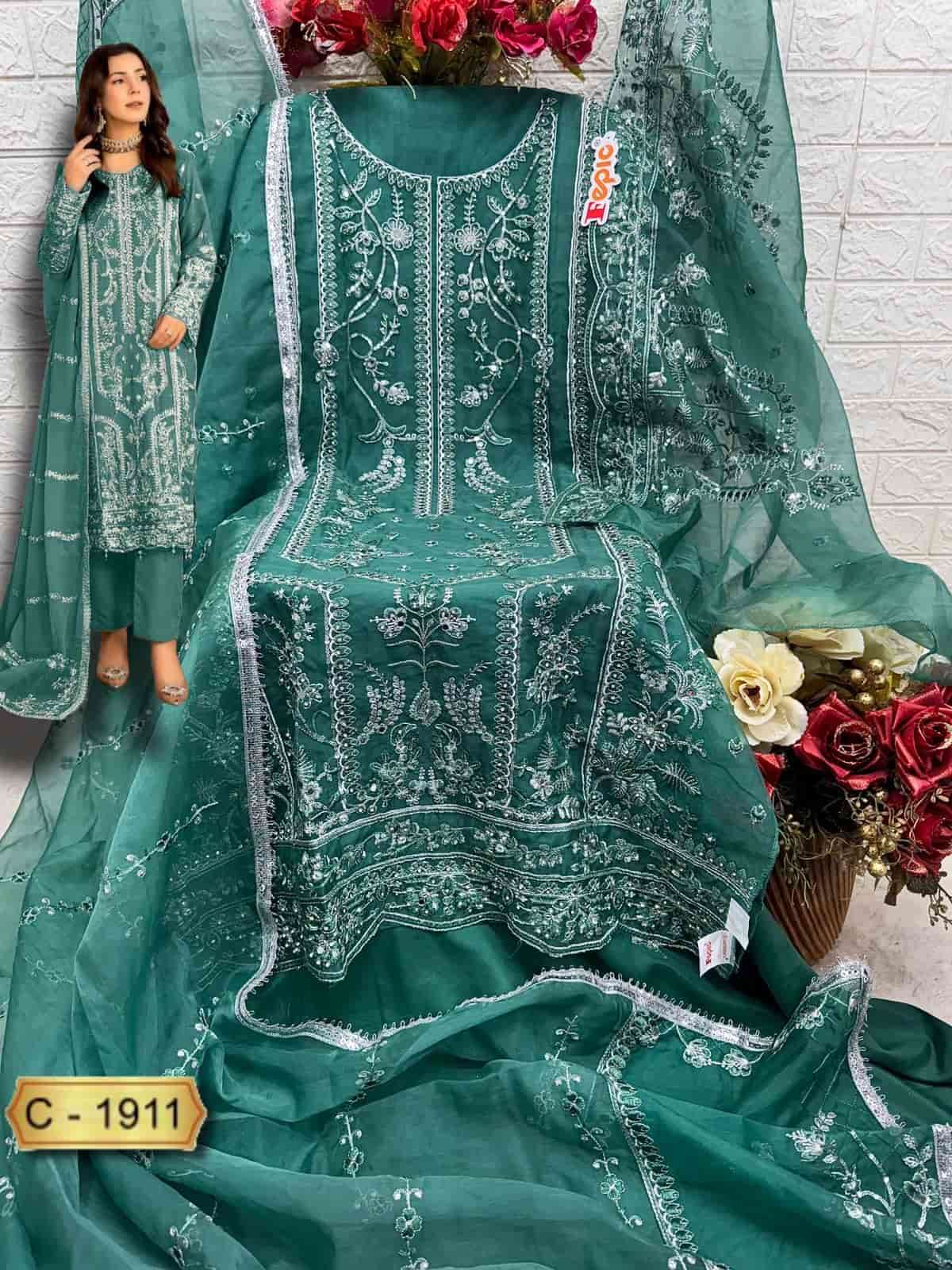Fepic C 1911 Colors Pakistani Designer Organza Salwar Suit Wholesalers view 7