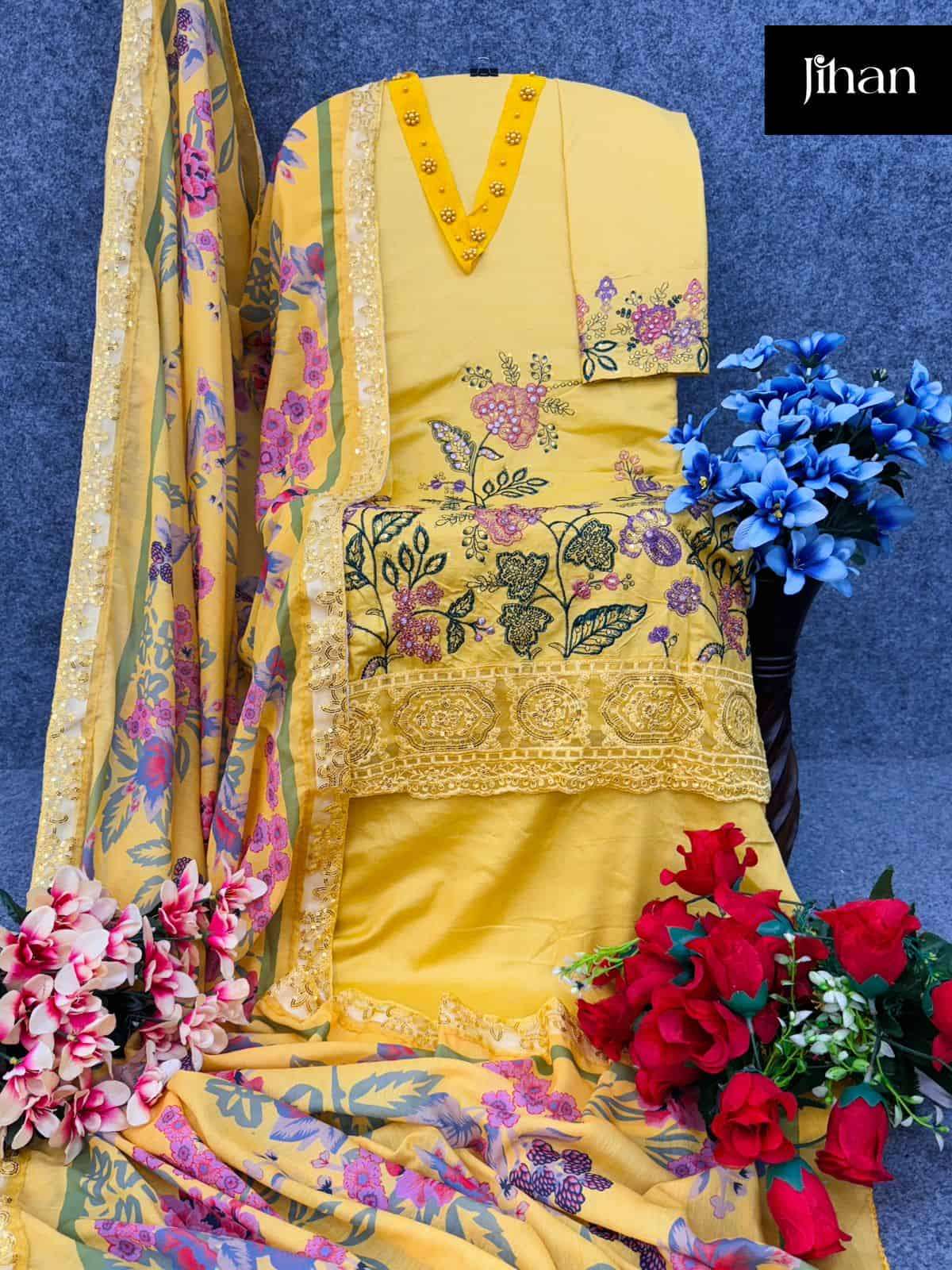 Jihan Maria B 3452 Colors Exclusive Latest Fancy Embroidered Cotton Dress Collection view 6