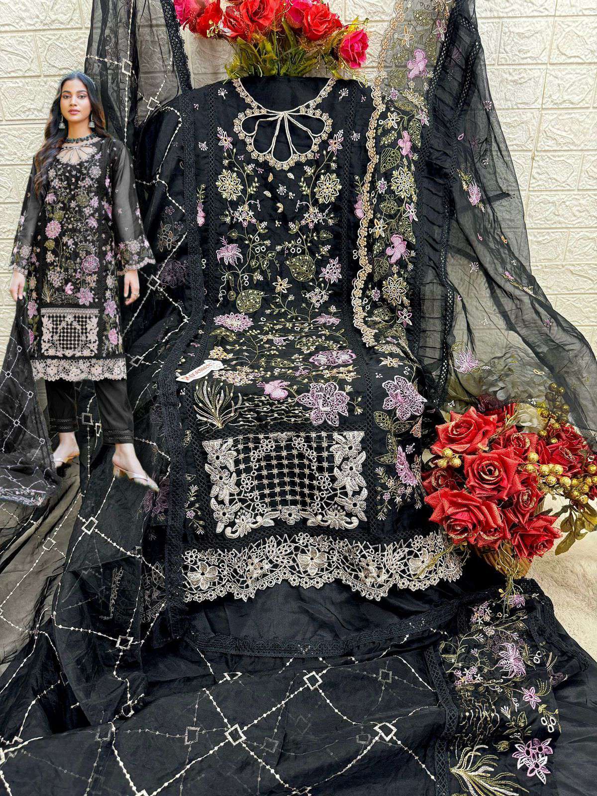 Fepic C 1795 Colors Latest Designs Pakistani Organza Suit Wholesalers view 9