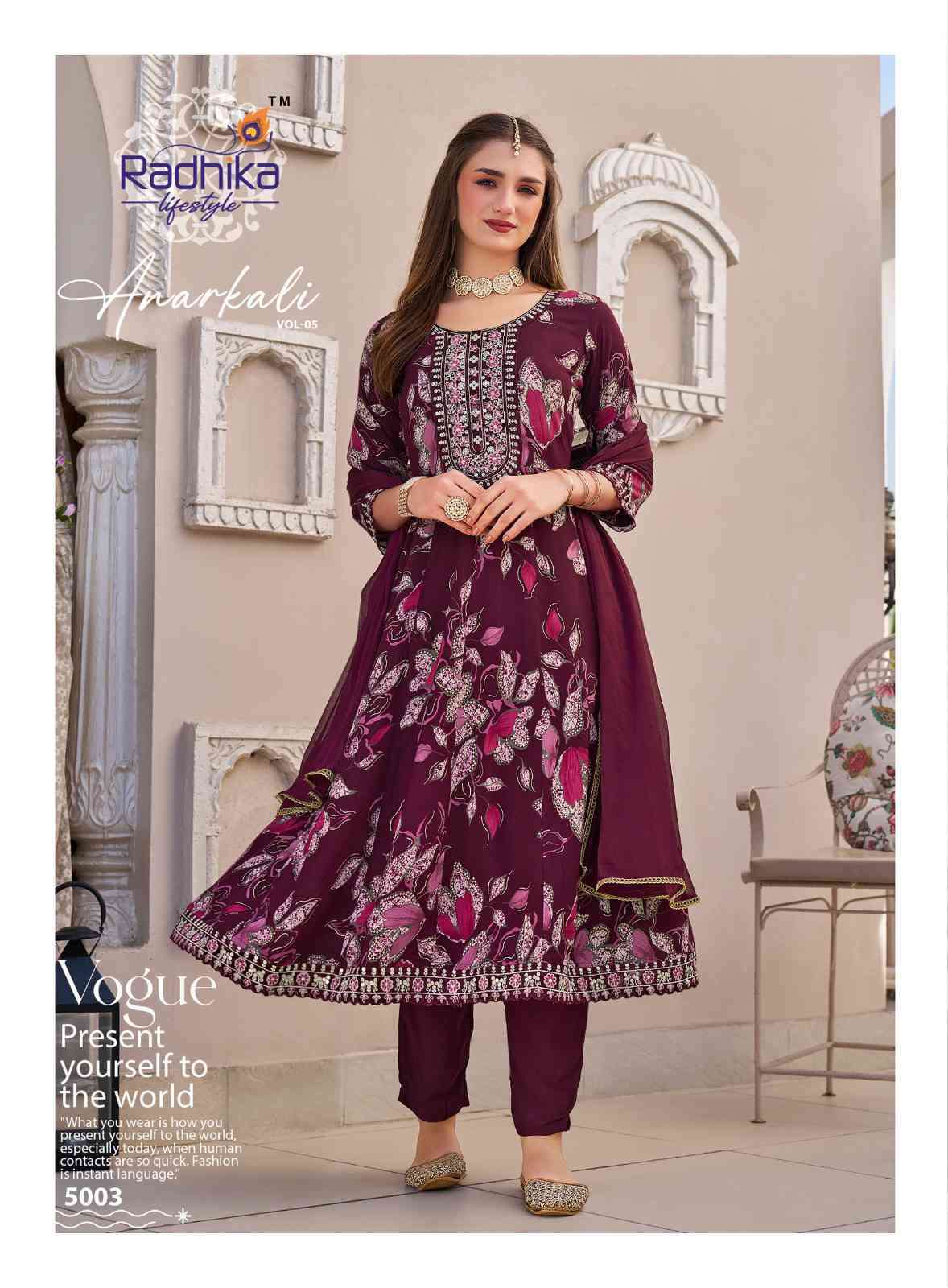 Radhika Lifestyle Anarkali Vol 5 Fancy Anarkali Style 3 Piece Designs view 7