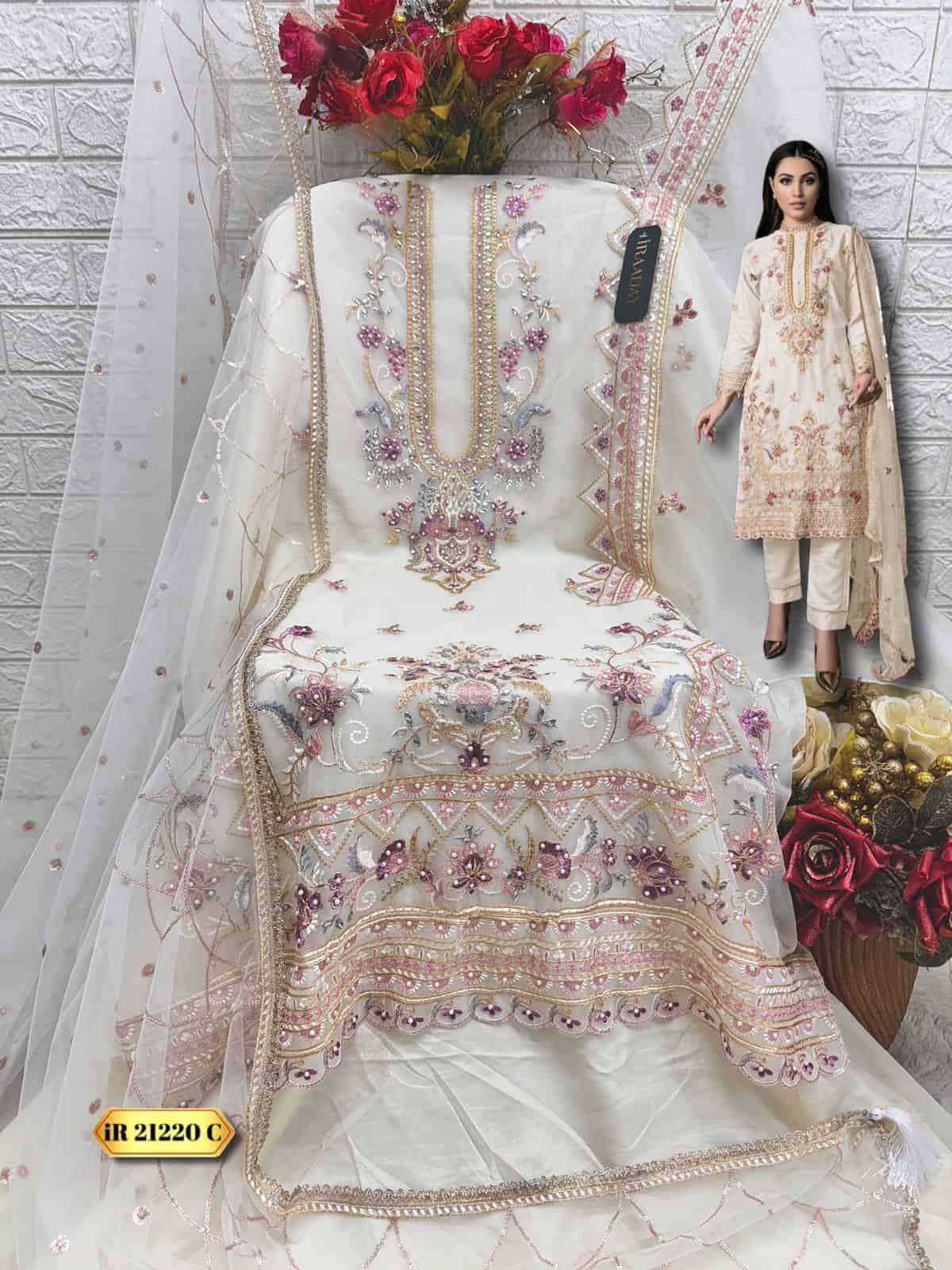 Fepic IR 21220 Colors Organza Embroidered Pakistani Salwar Suit Wholesalers view 9