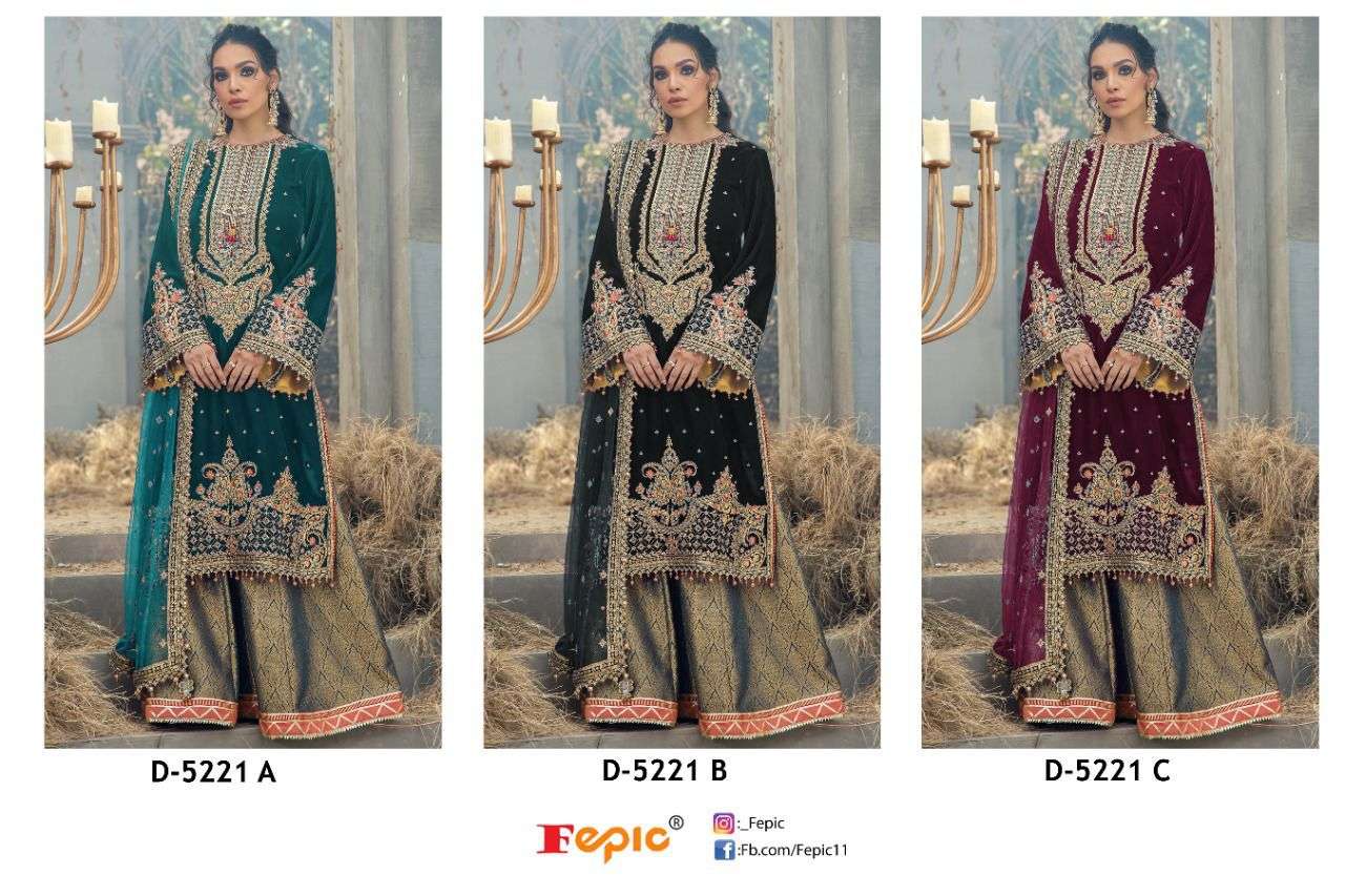 Fepic D 5221 Colors Party Wear Designer Velvet Pakistani Suit view 6