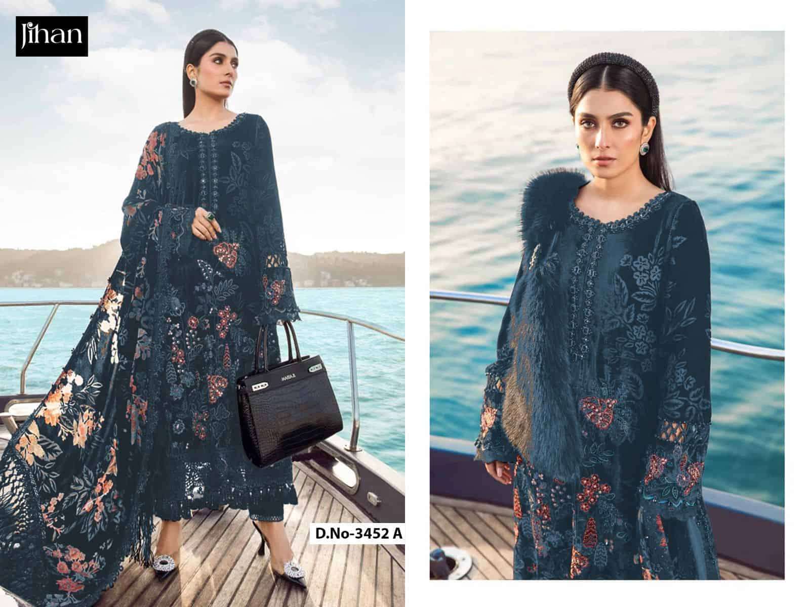 Jihan Maria B 3452 Colors Exclusive Latest Fancy Embroidered Cotton Dress Collection view 8