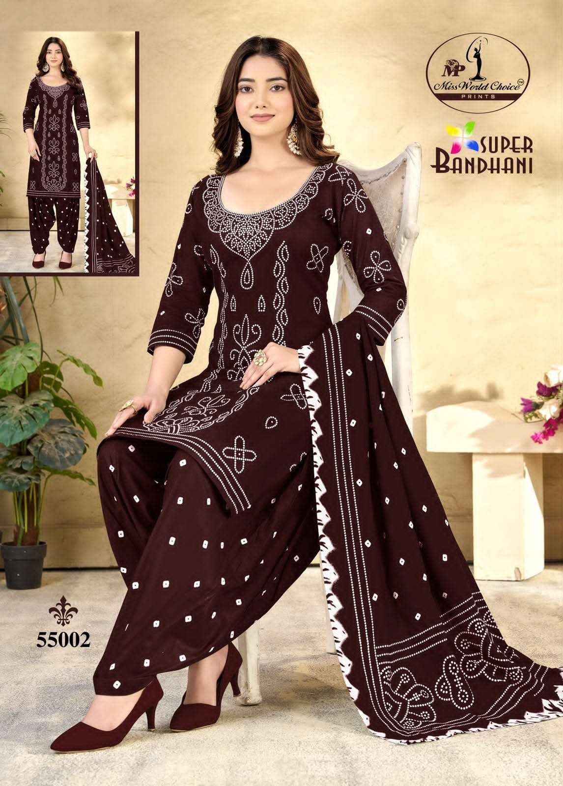 Miss World Choice Super Bandhani Vol 55 Pure Cotton Bandhani Dress Exporters view 10