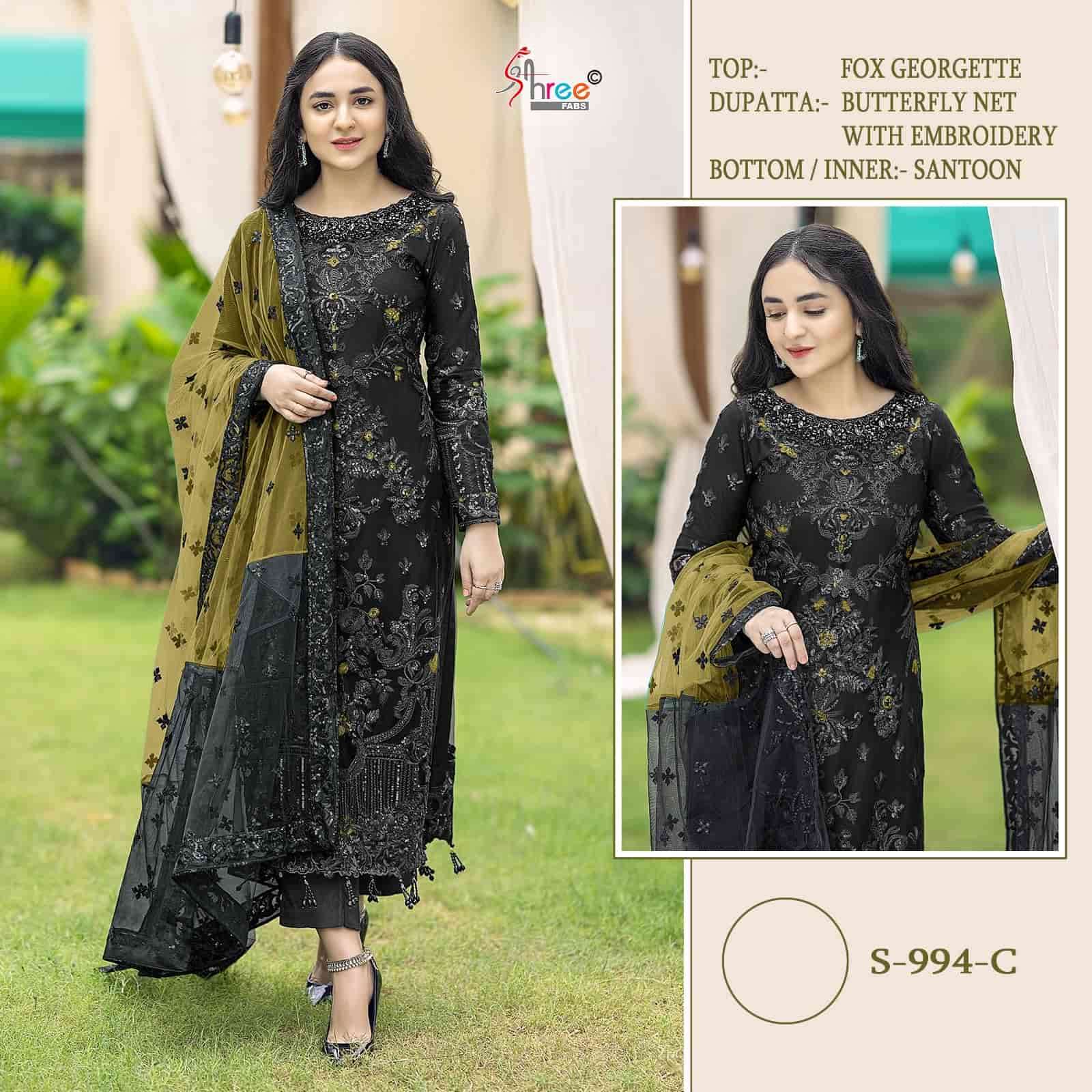 Pakistani Designer Embroidered Suit - S 994 view 4