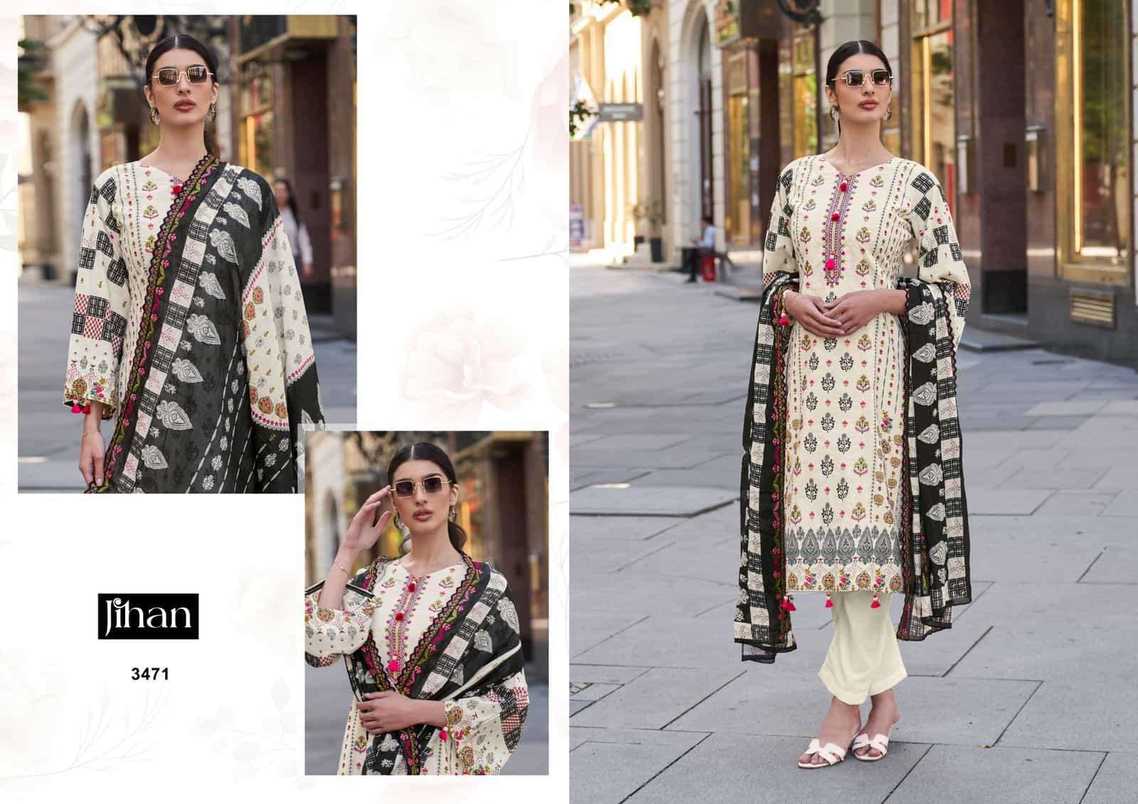 Jihan Bin Saeed B/W Lawn Collection Vol 1 Heavy Embroidered Pakistani Dress Wholesalers view 5