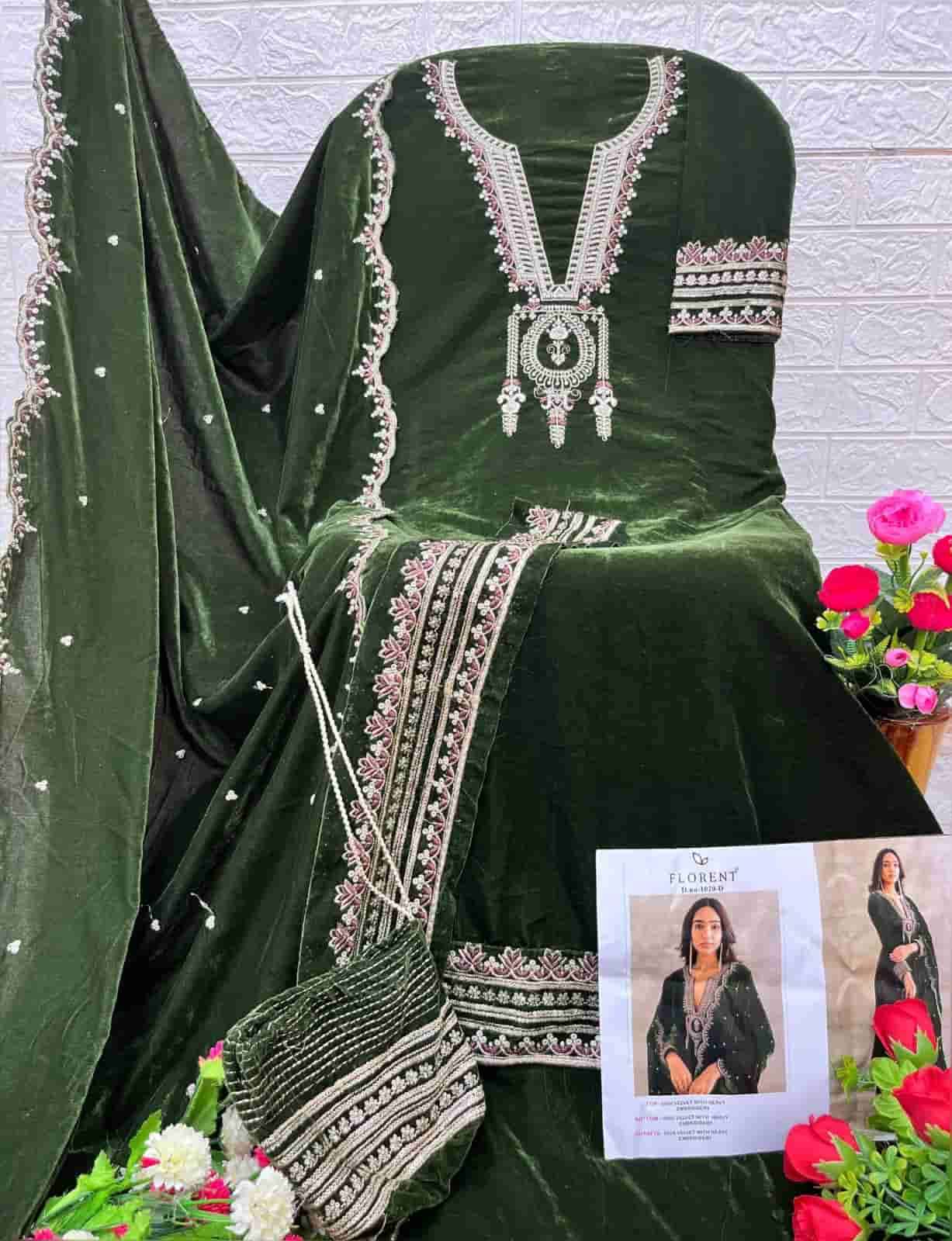 Florent 1020 Colors Pakistani Style Designer Velvet Salwar Suit Wholesalers view 8