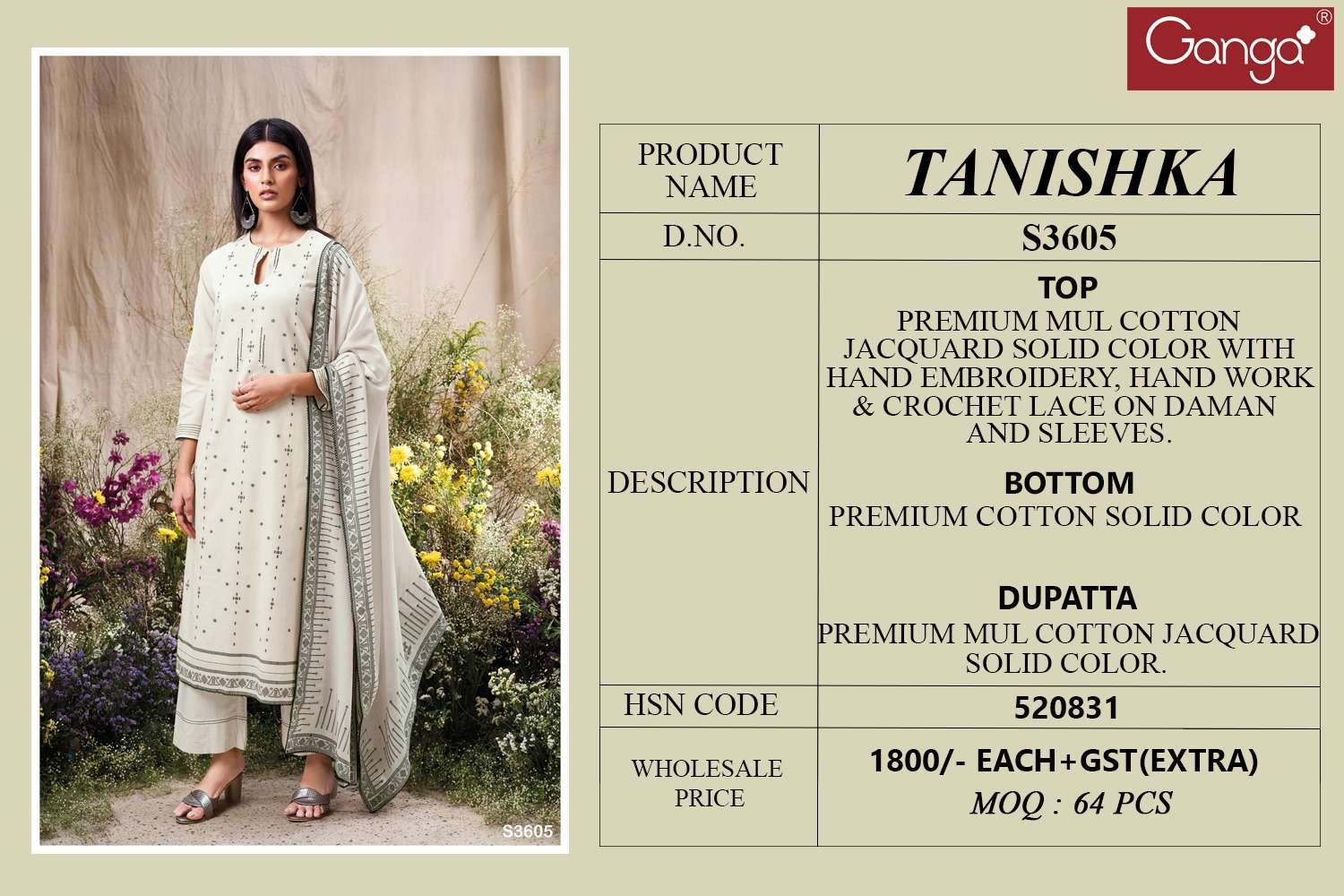 Ganga Fashion Tanishka Cotton Jacquard Suit view 2