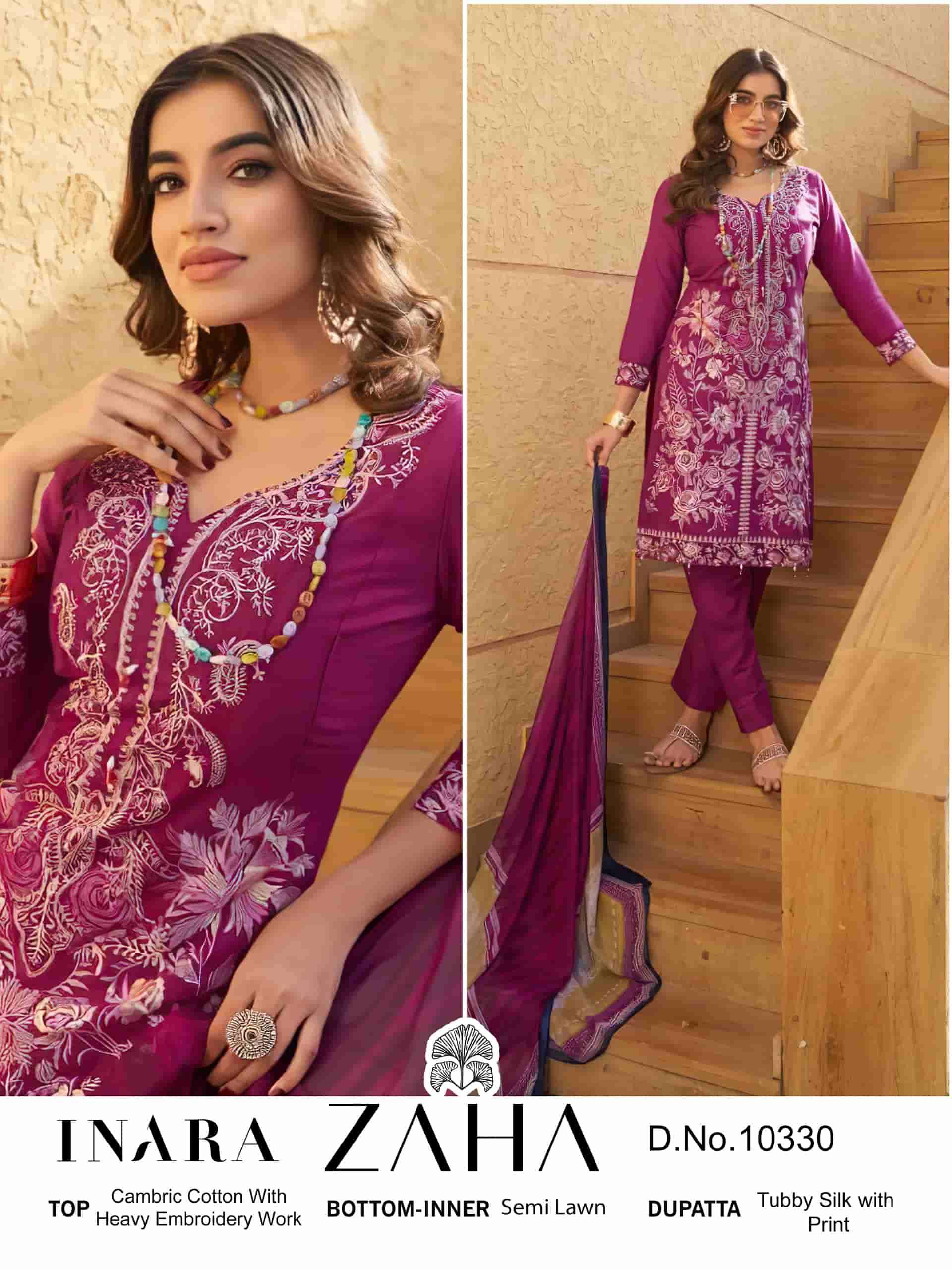 Zaha Inara Vol 1 Heavy Embroidered Cotton Salwar Suit Wholesalers view 5