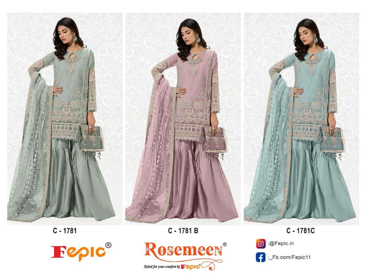 Fepic C 1781 Colors Party Wear Style Latest New Designer Salwar Suit Wholesalers view 4