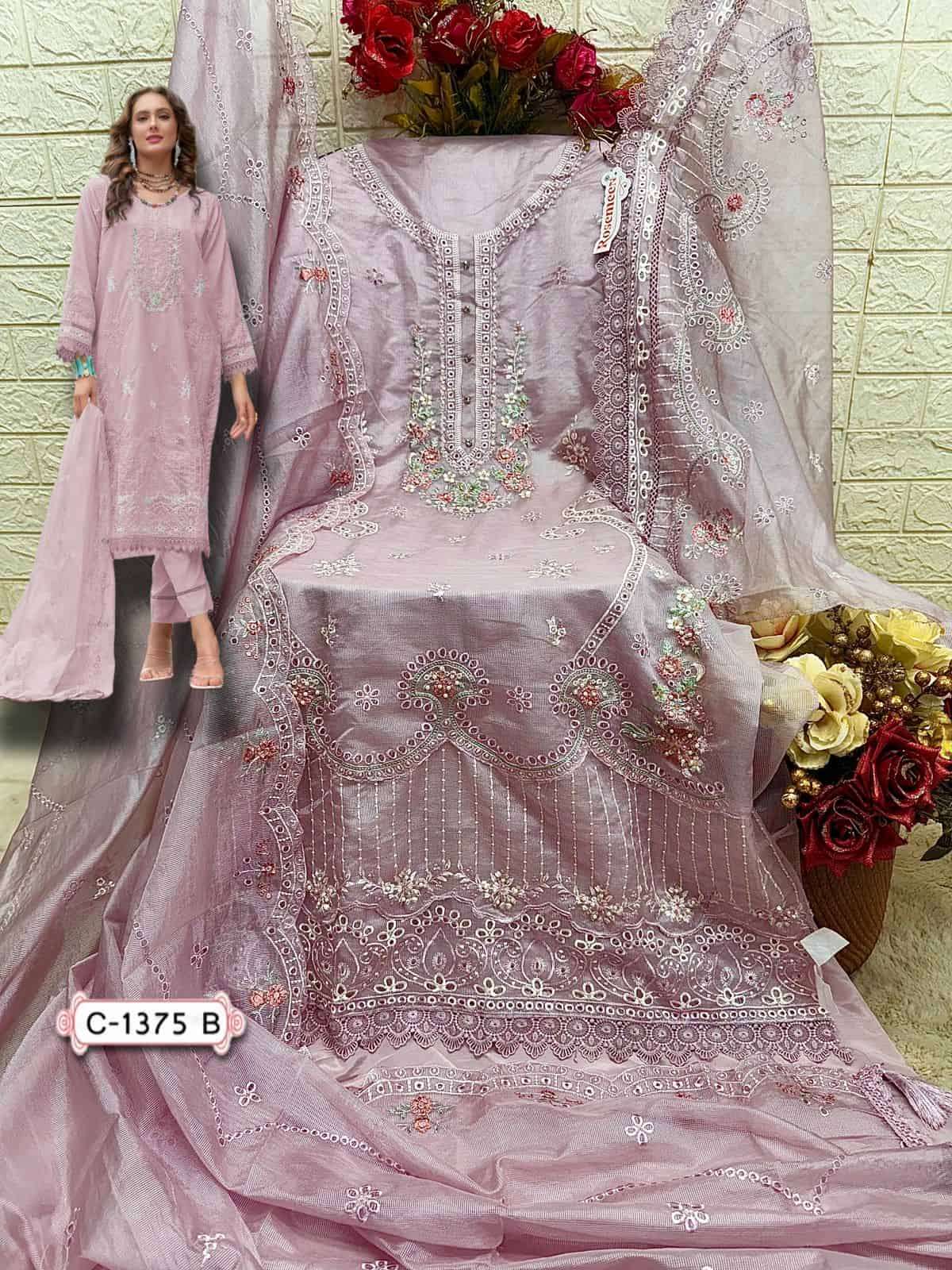 Fepic C 1375 B Fancy Designer Style Pakistani Embroidered Suit Exporter view 2