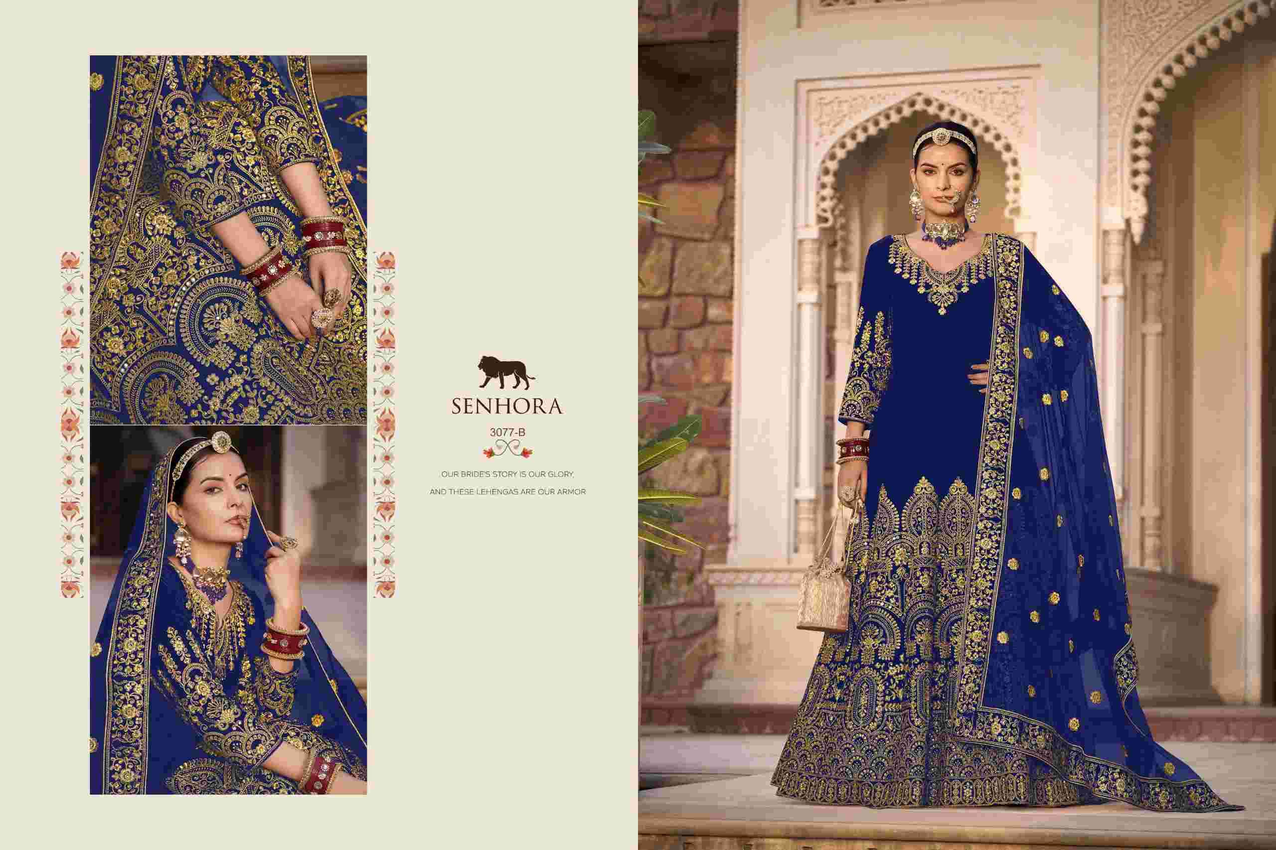 Senhora Riwayat Velvet Bridal Anarkali Gown view 8