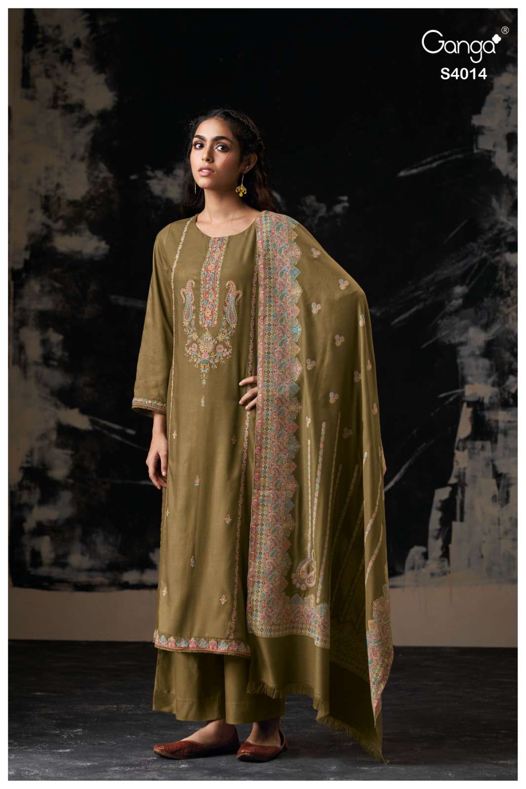 Ganga Fashion Reyra 4014 Pure Pashmina Winter Wear Fancy Suits view 3